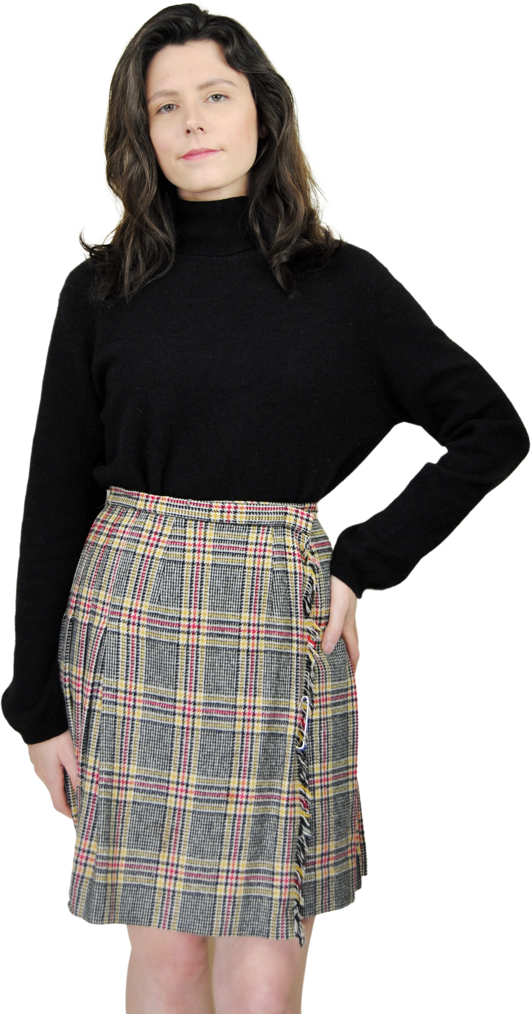 60s Wool Tartan Mini Pleated Skirt Or Kilt By Garland - Image 2