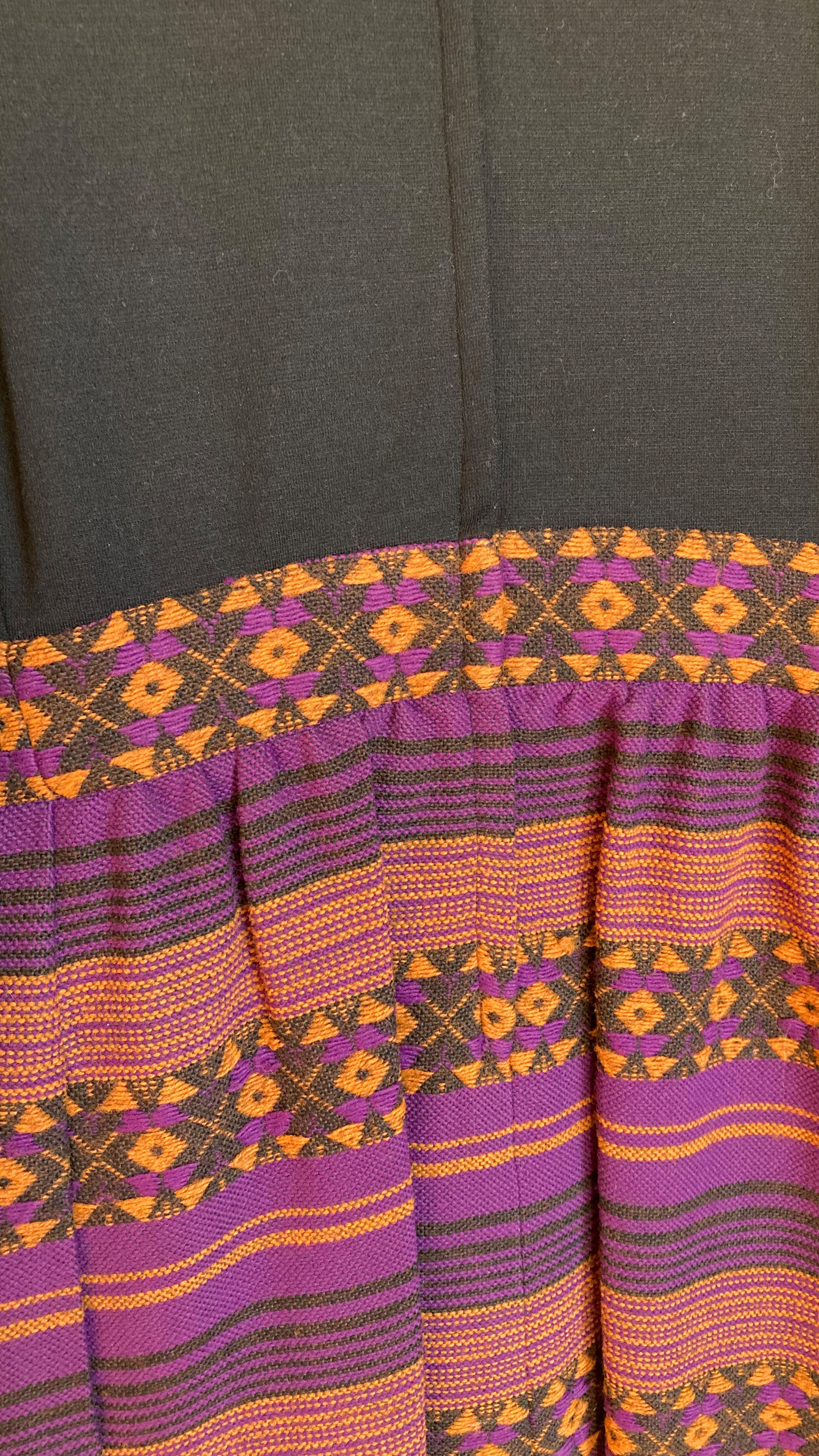 60s Woven Nordic Print Long Sleeve Dress And Vest Set - Image 6