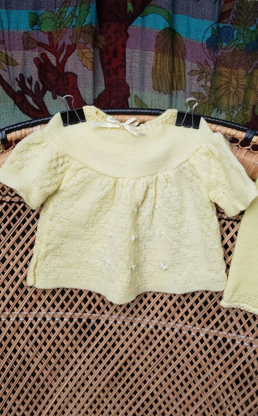 60s Yellow Knit Dress and Bloomers 6m by A Little Angel Original - Image 3