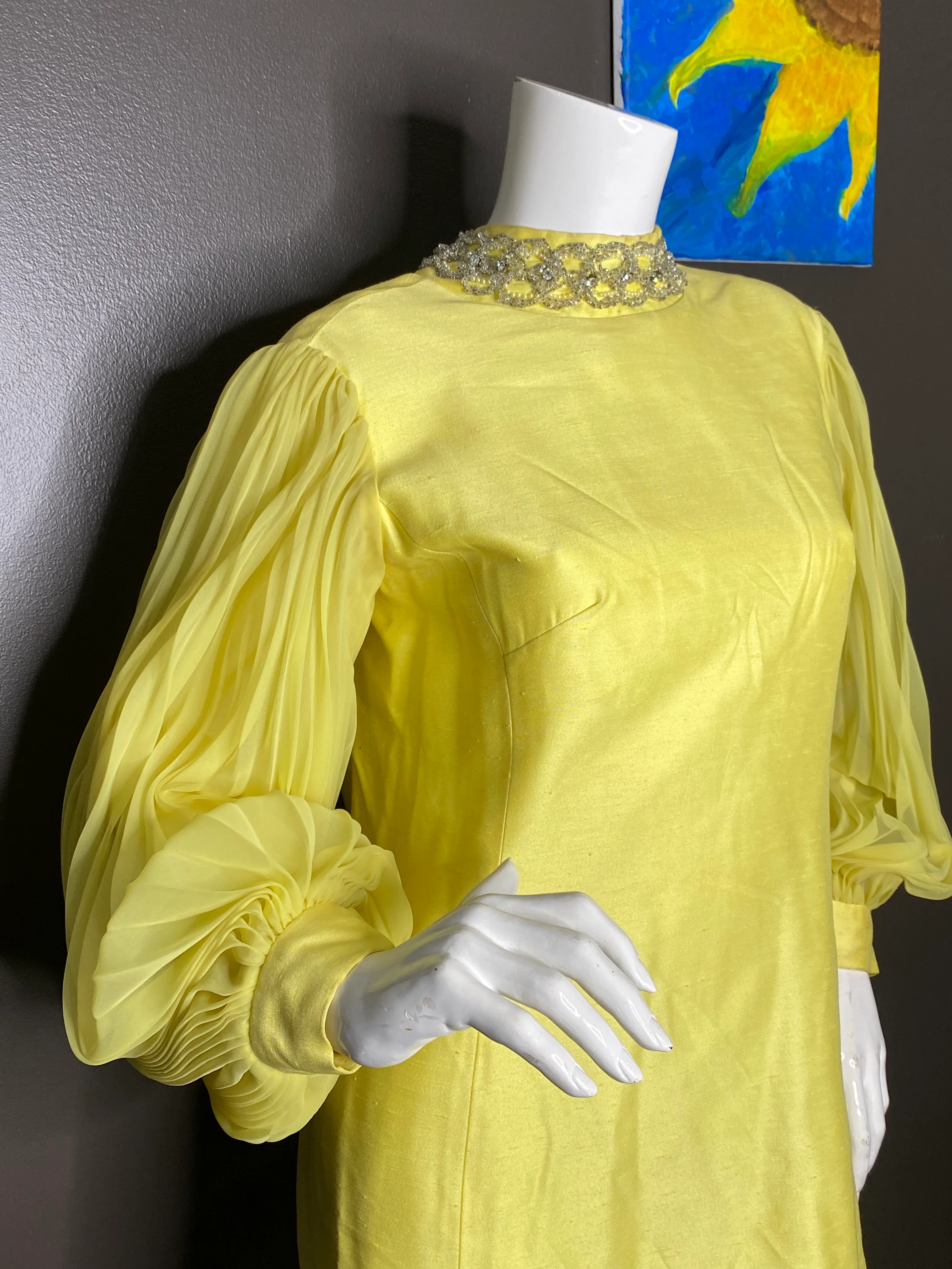 60s Yellow Mod Mini Dress - Image 4