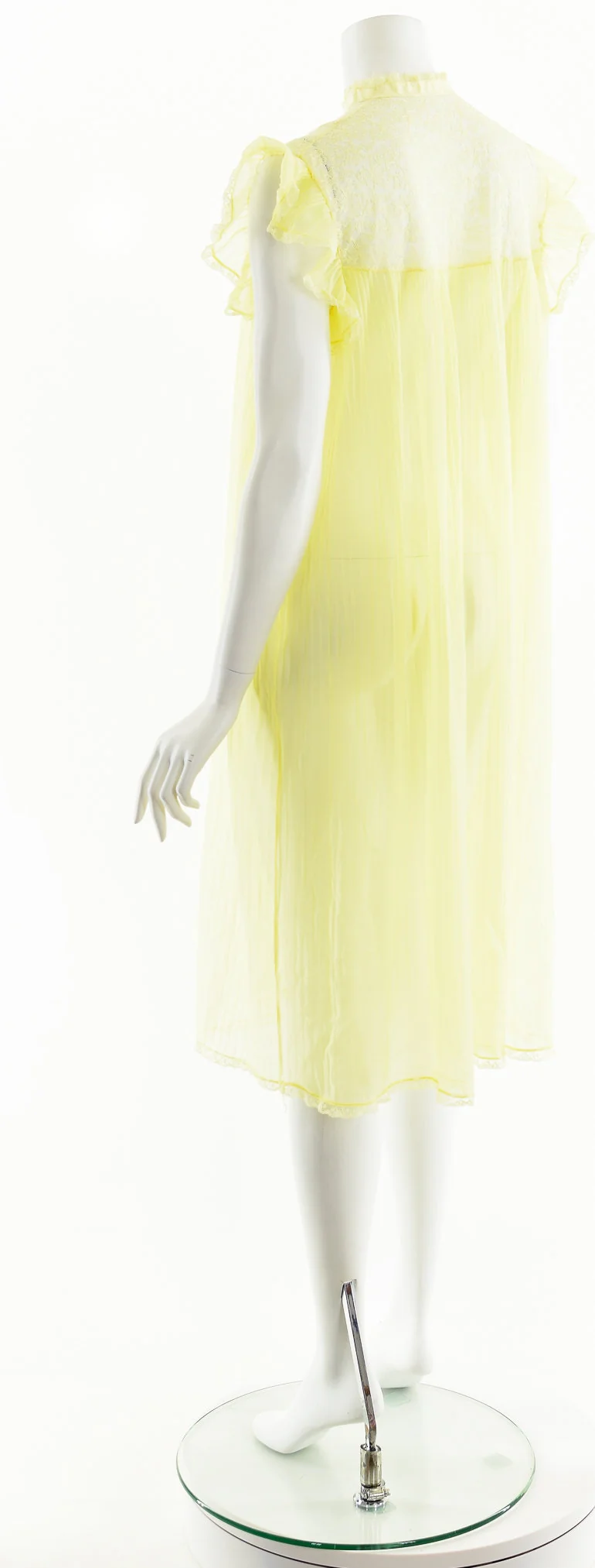 60s Yellow Pleated Lingerie Slip Dress - Image 8