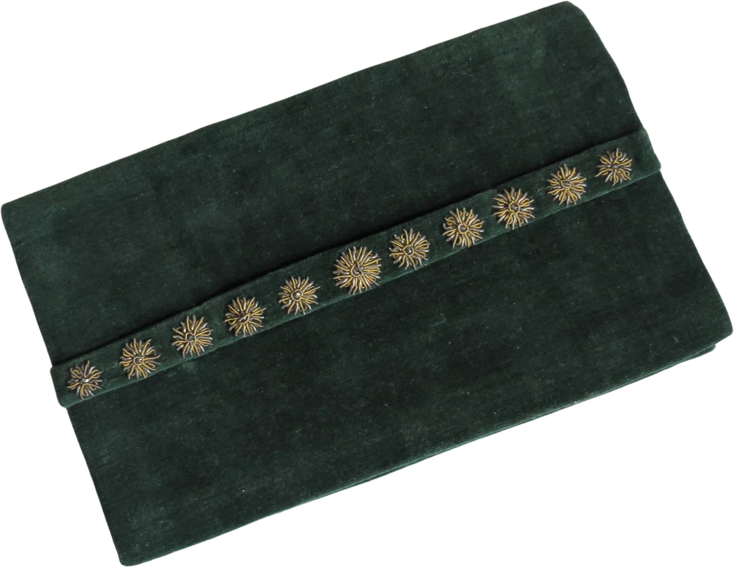 60s Zardozi Clutch Purse Gold Silver Embroidery India By Jaqat Narain & Sons - Image 2
