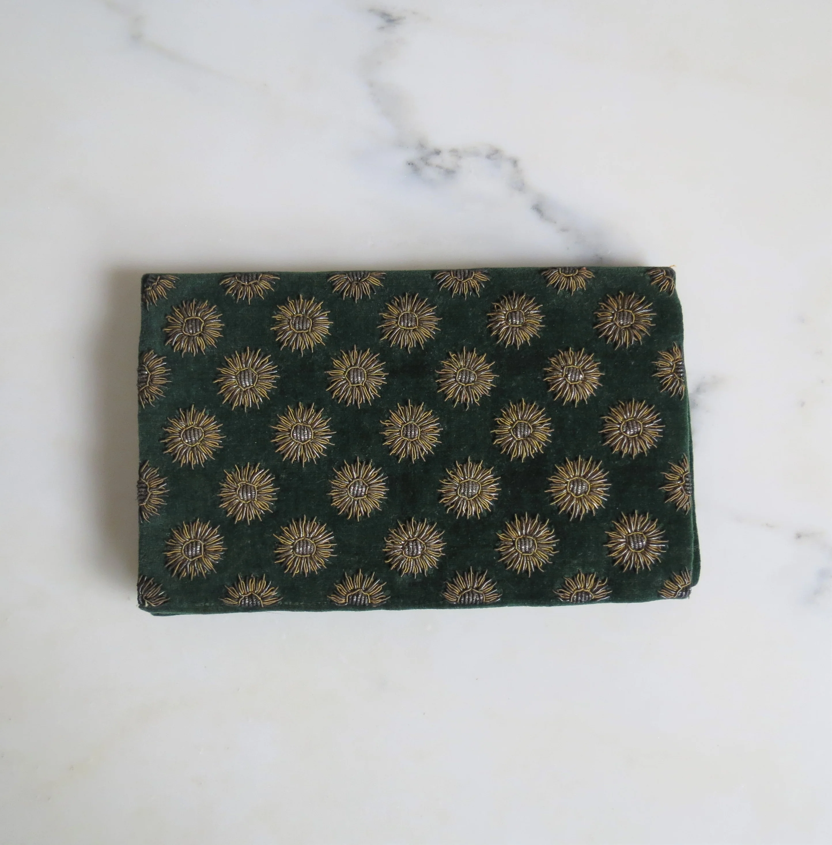 60s Zardozi Clutch Purse Gold Silver Embroidery India By Jaqat Narain & Sons - Image 3