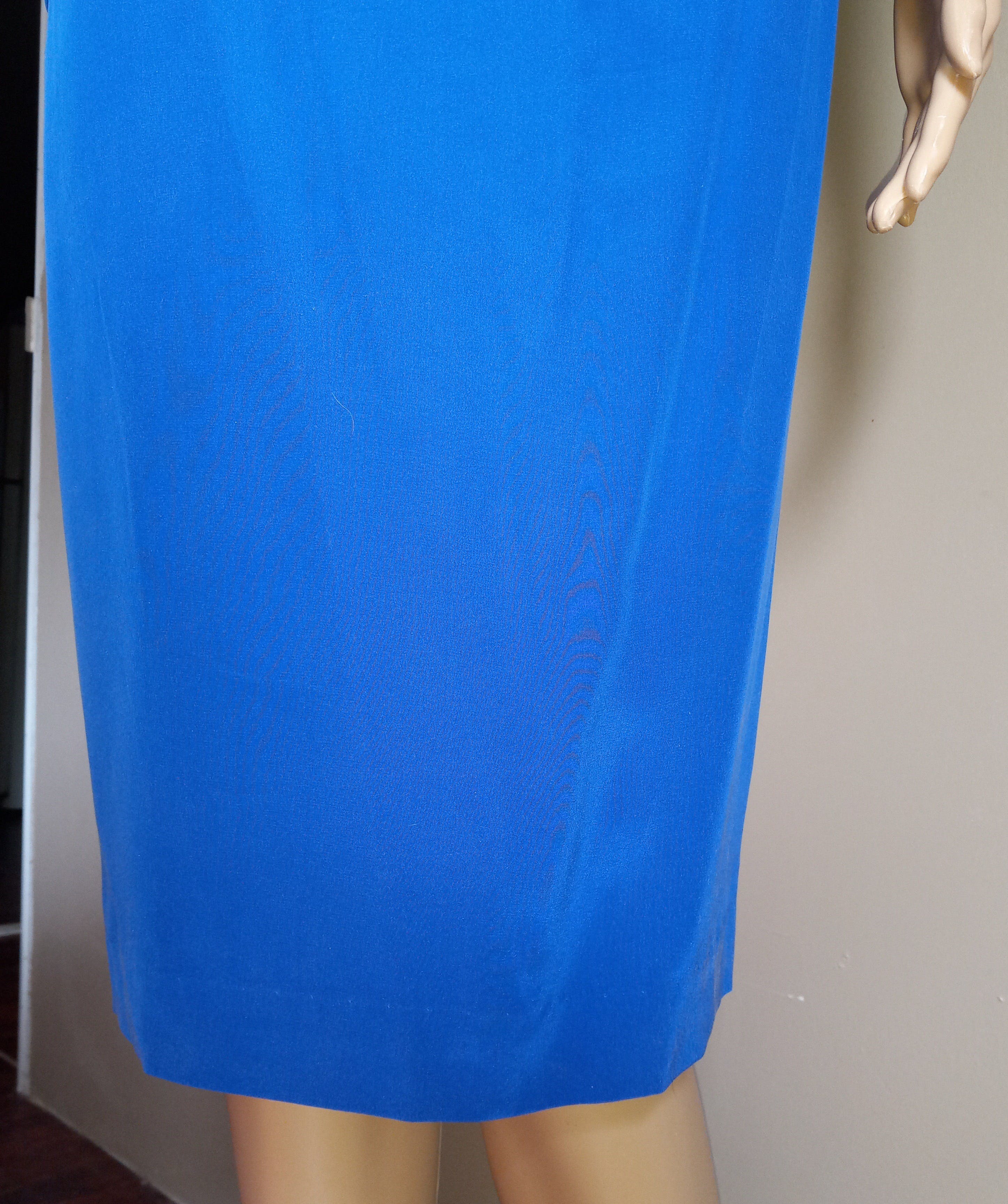 70’s 2 Tone Turquoise Silk Shift Dress by Adrianna Papell - Image 5