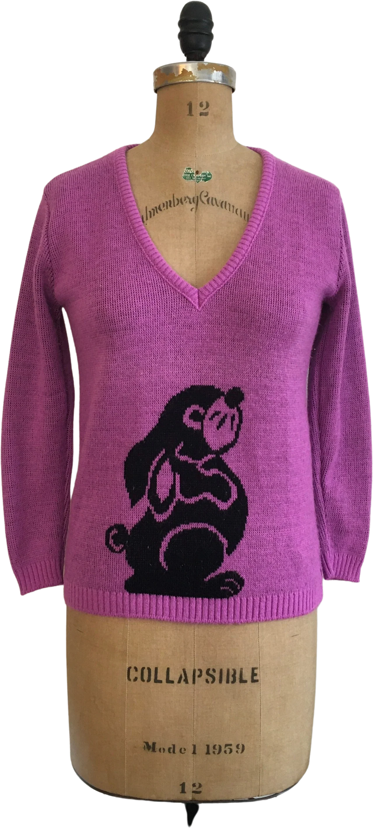 70’s-80’s Bunny Rabbit Novelty Knit Sweater by Hot Cashews