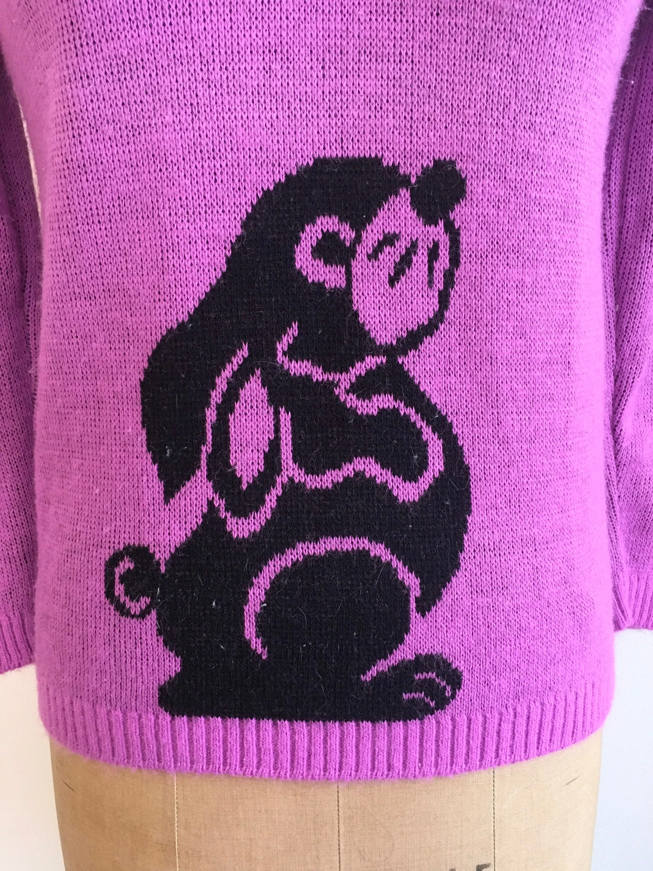 70’s-80’s Bunny Rabbit Novelty Knit Sweater by Hot Cashews - Image 6