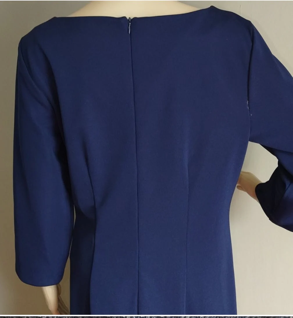 70’s Blue and White Stitch Detail Shift Dress by Believe... - Image 5