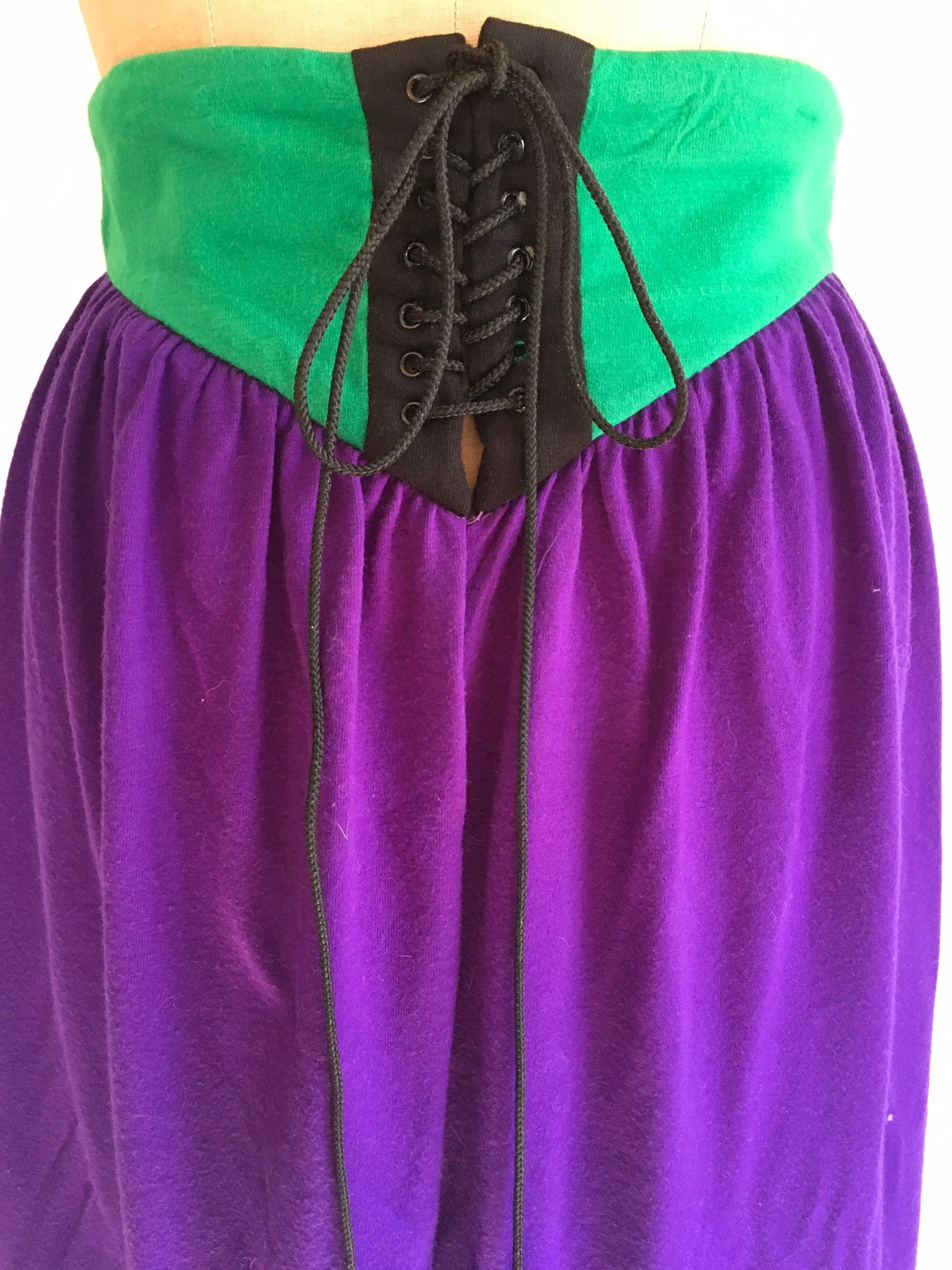 70’s Corset Waist Colorblock Maxi Skirt - Image 6