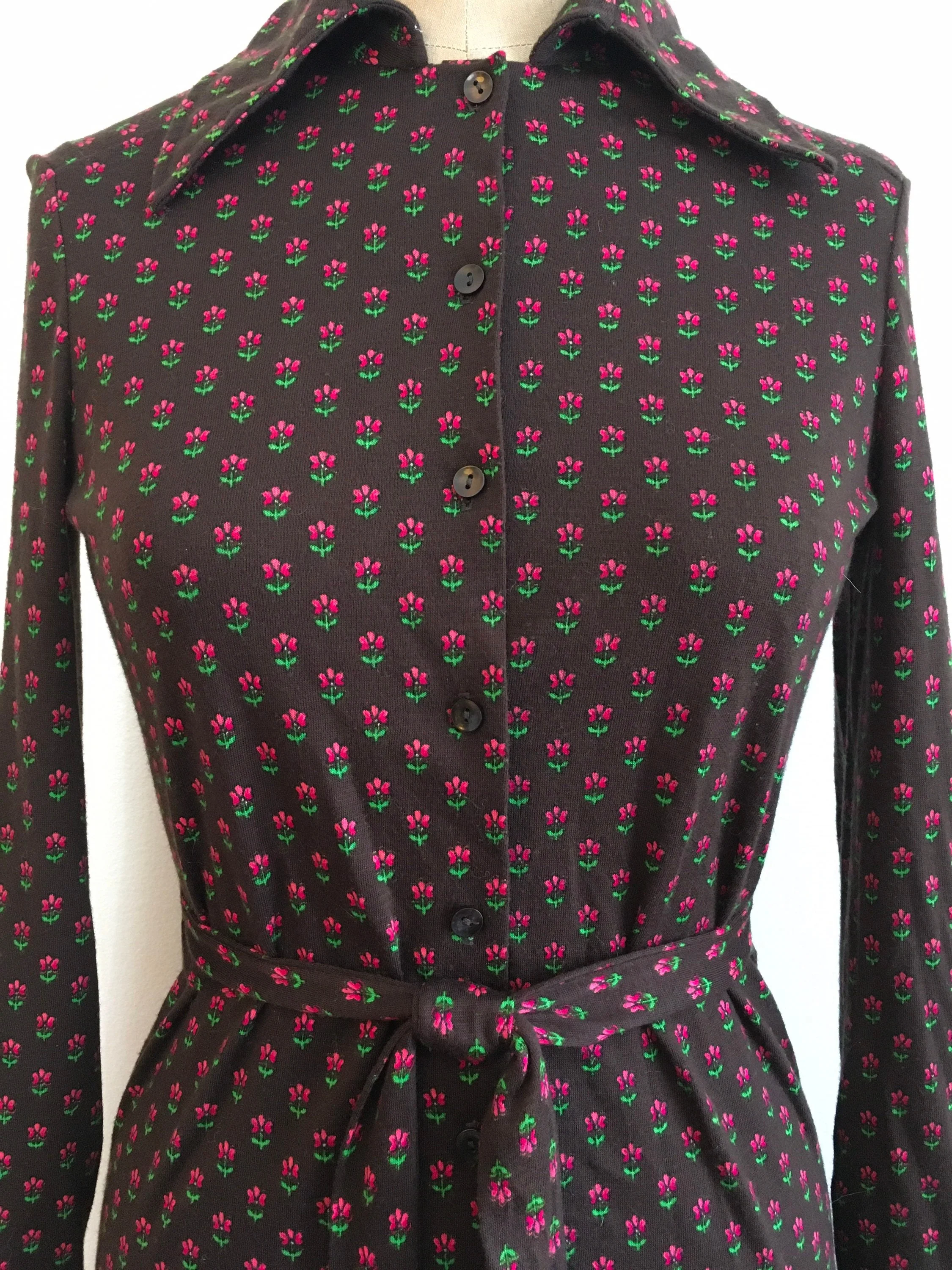 70’s Floral Belt Blouse and Skirt Set by  Diane Von Furstenberg - Image 6