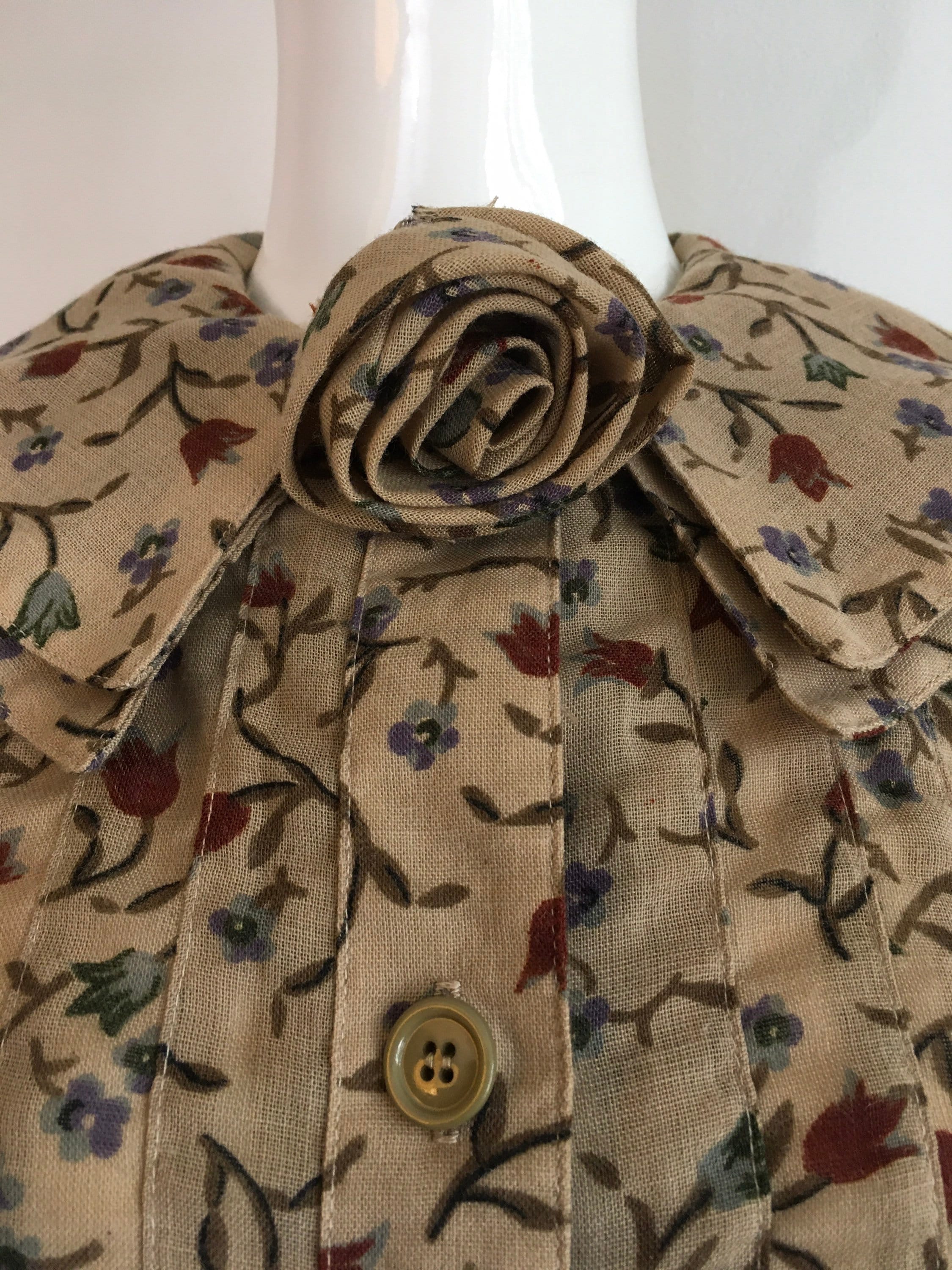 70’s Floral Button Down Front Dress by Albert Nipon - Image 7