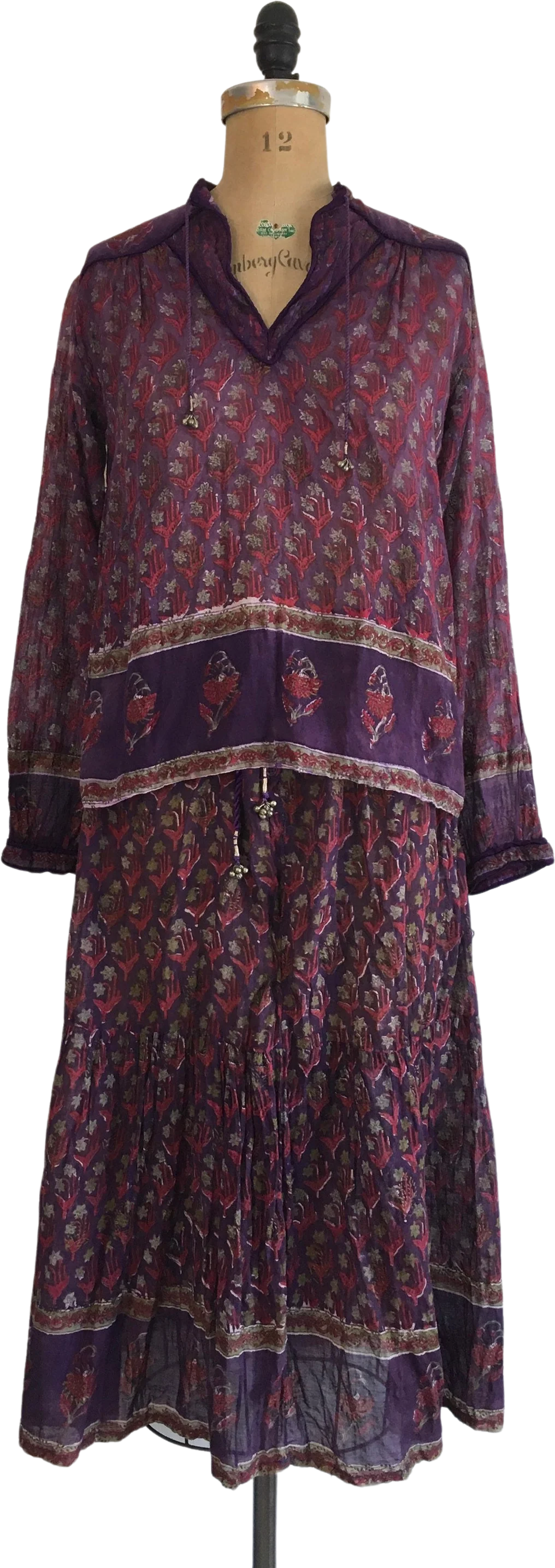 70’s Indian Cotton Shirt and Skirt Set
