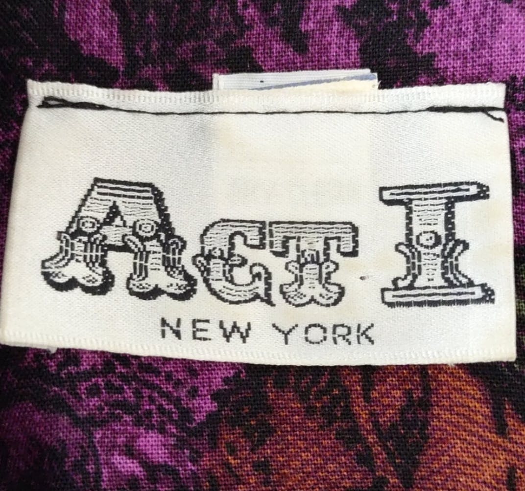 70’s Purple Floral Drop Waist Midi Dress by Act I - Image 7