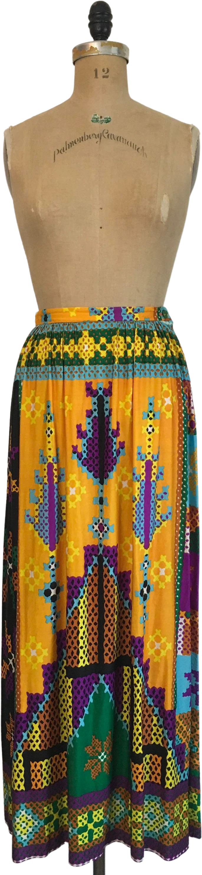 70’s Rainbow Maxi Long Skirt by Nelly de Grab