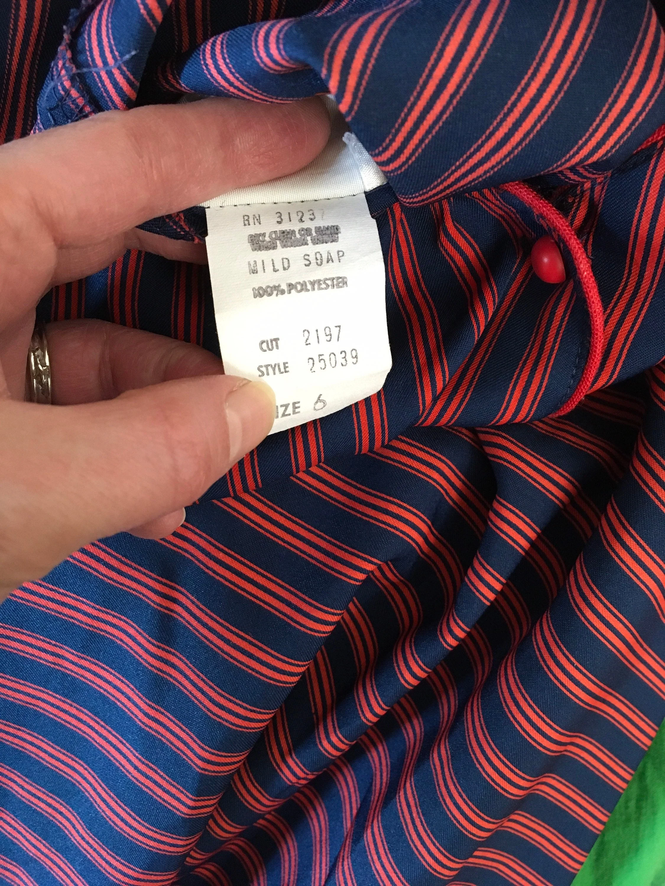 70’s Red and Blue Stripe Sundress by Coco California - Image 7