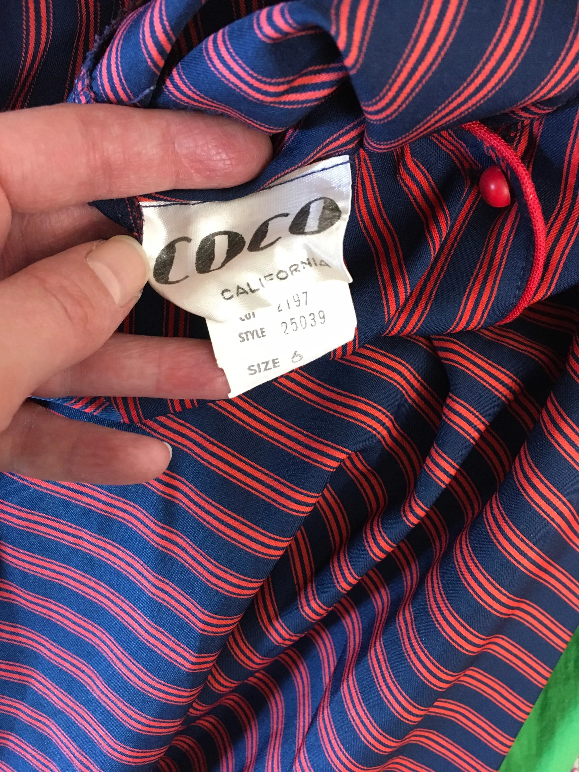 70’s Red and Blue Stripe Sundress by Coco California - Image 8