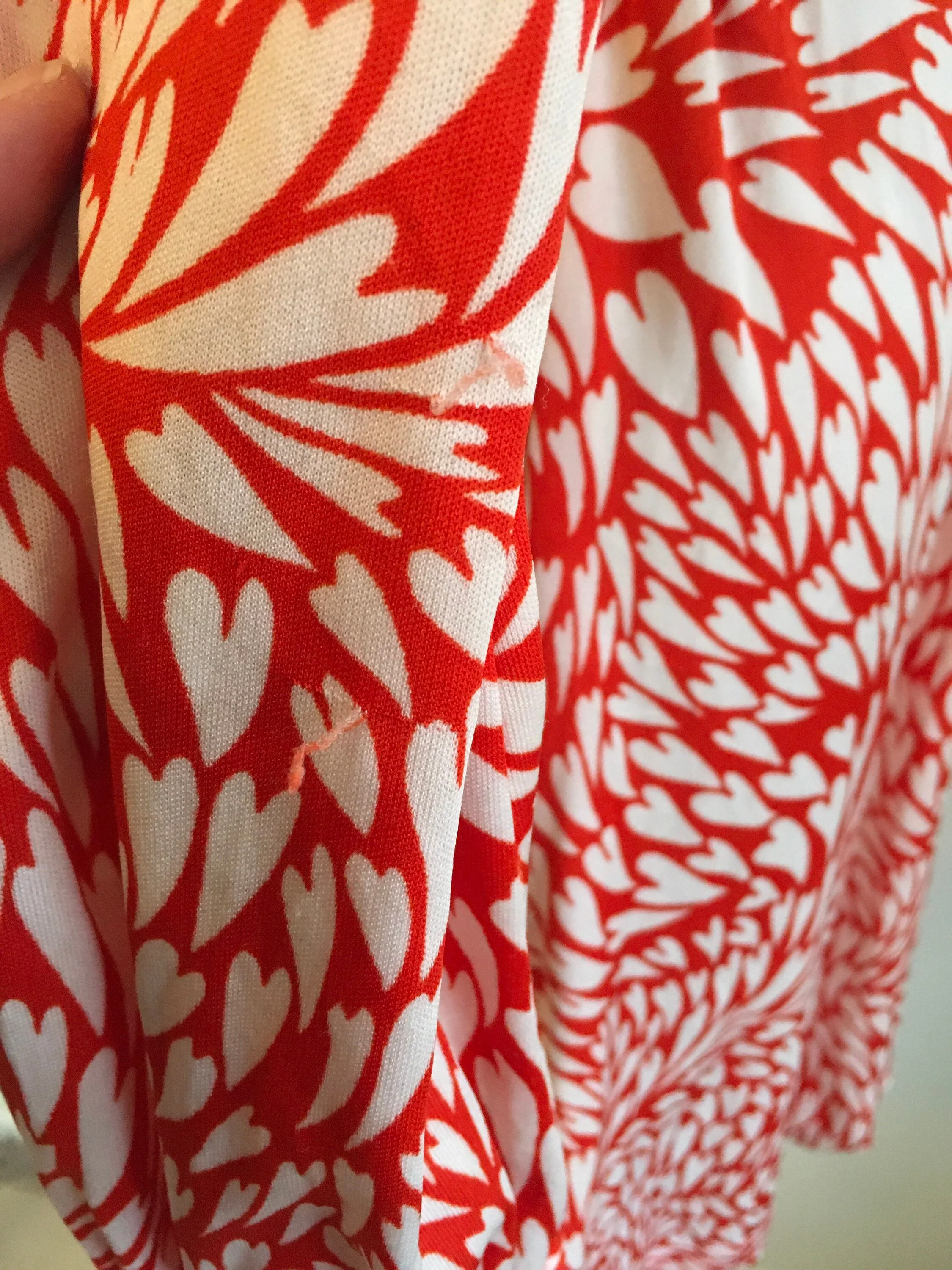 70’s Red and White Heart Print Dress - Image 7