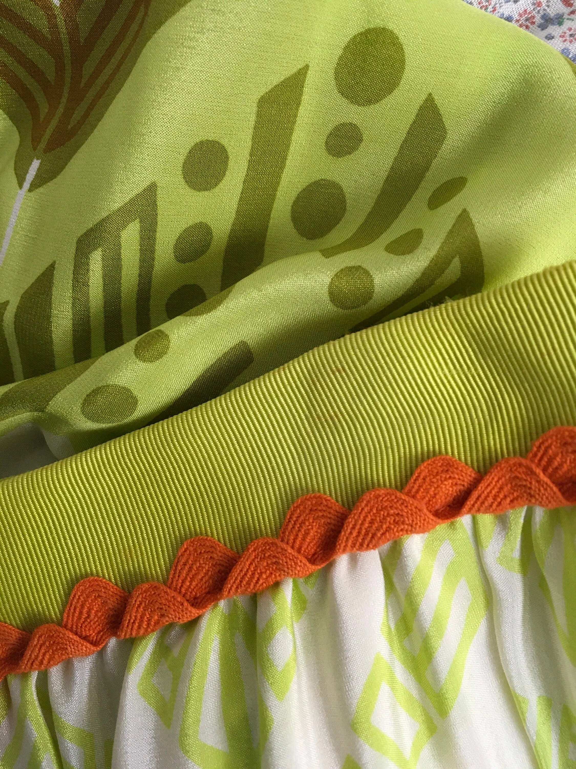 70’s Silk Rainbow Chevron Fringe Maxi Skirt by Lanvin - Image 9
