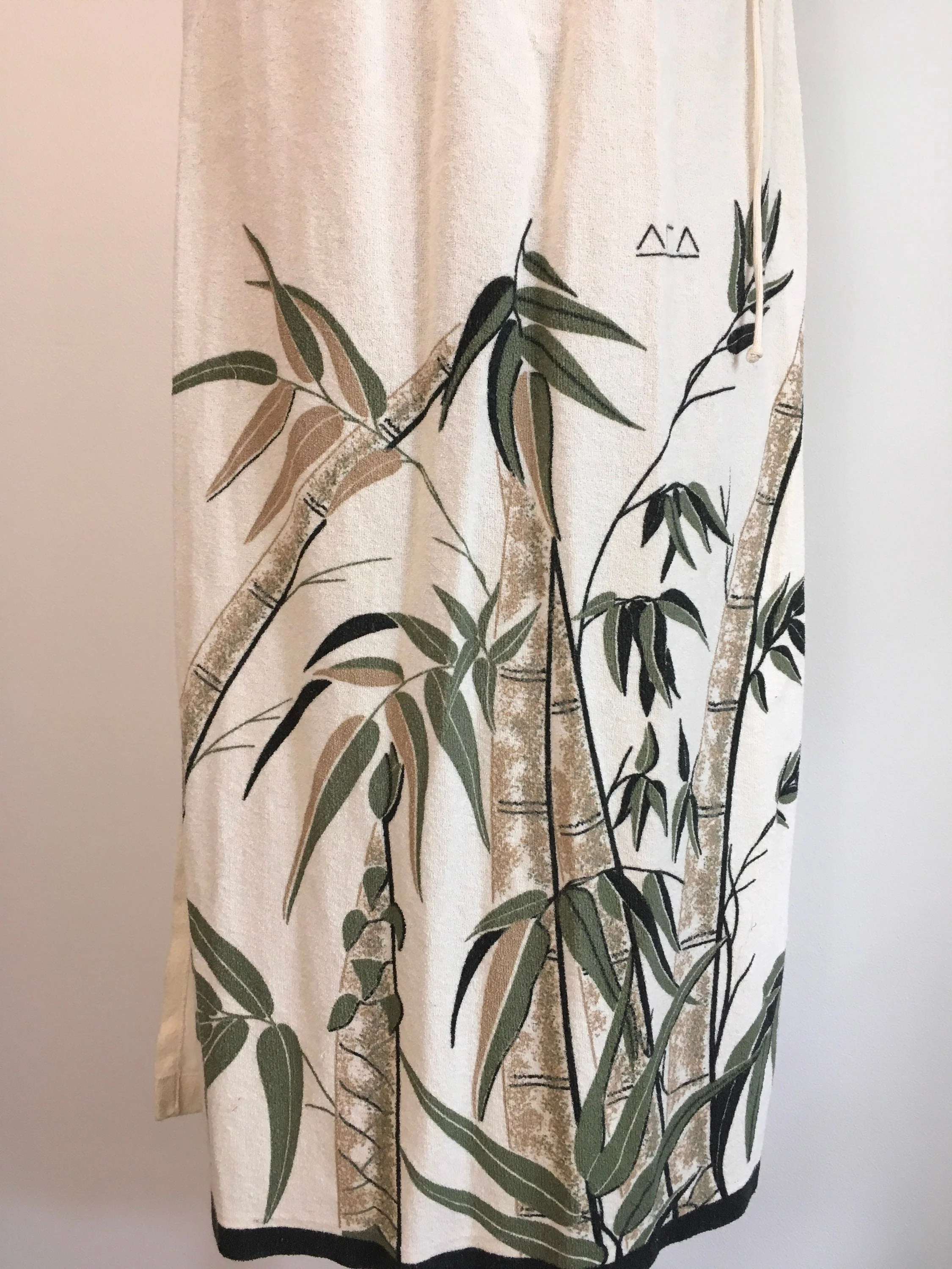 70’s Terry Cloth Bamboo Border Print Maxi Dress by Mafisa - Image 6