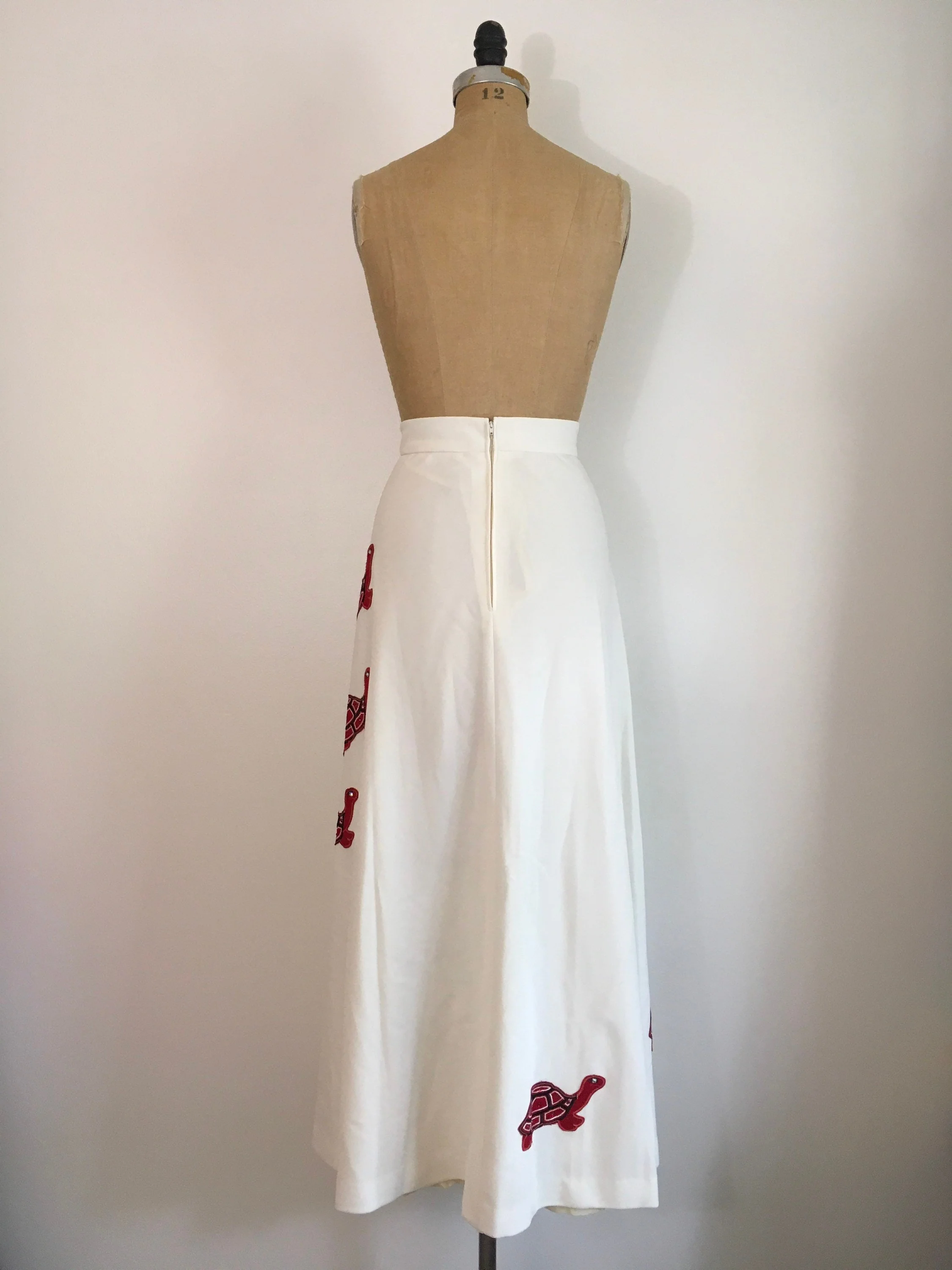 70’s Turtle Appliqué Long Maxi Skirt - Image 2