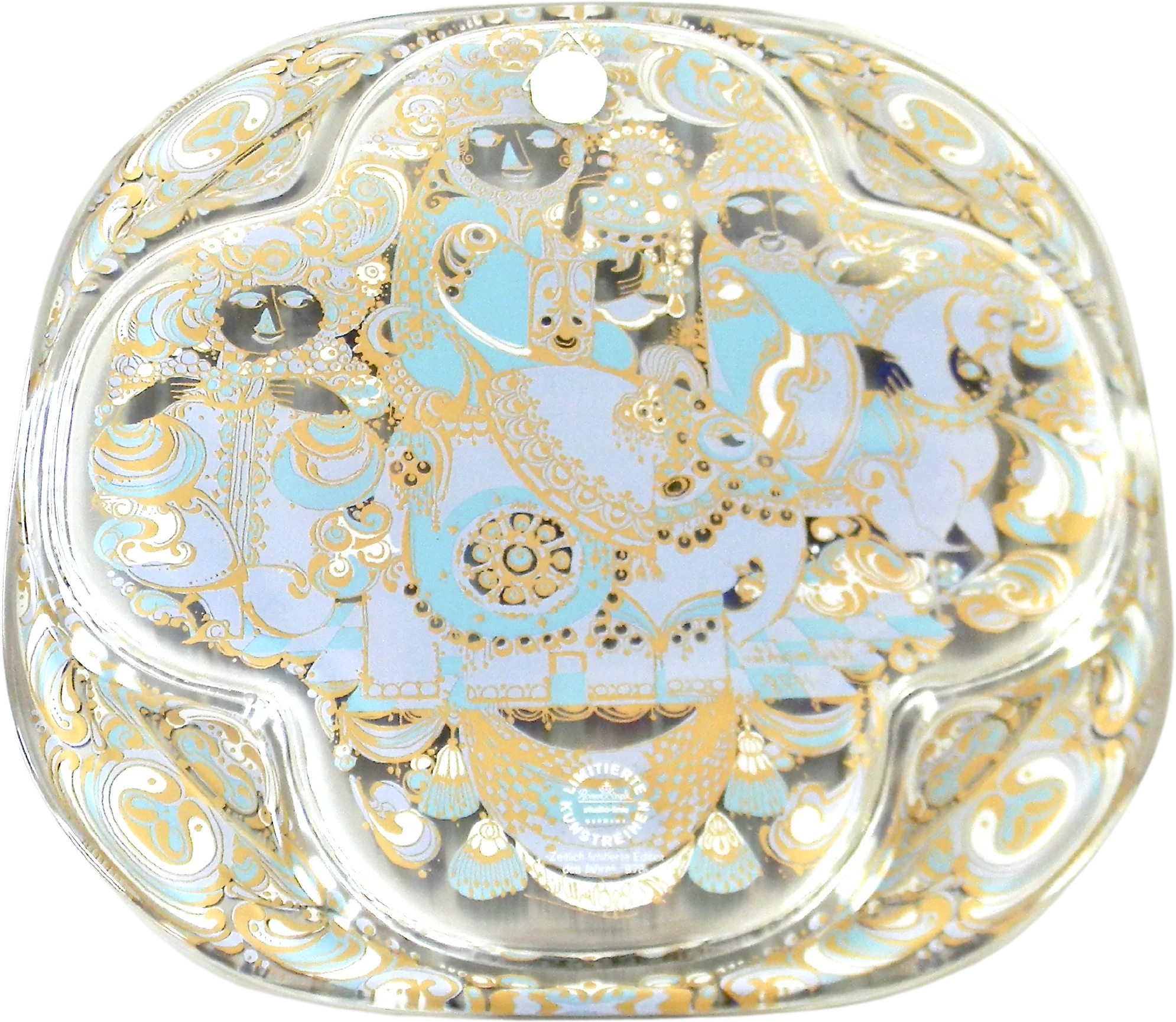 70s 1978 Bjorn Wiinblad 3 Magi Trefoil Plate By Rosenthal Studio Linie - Image 2