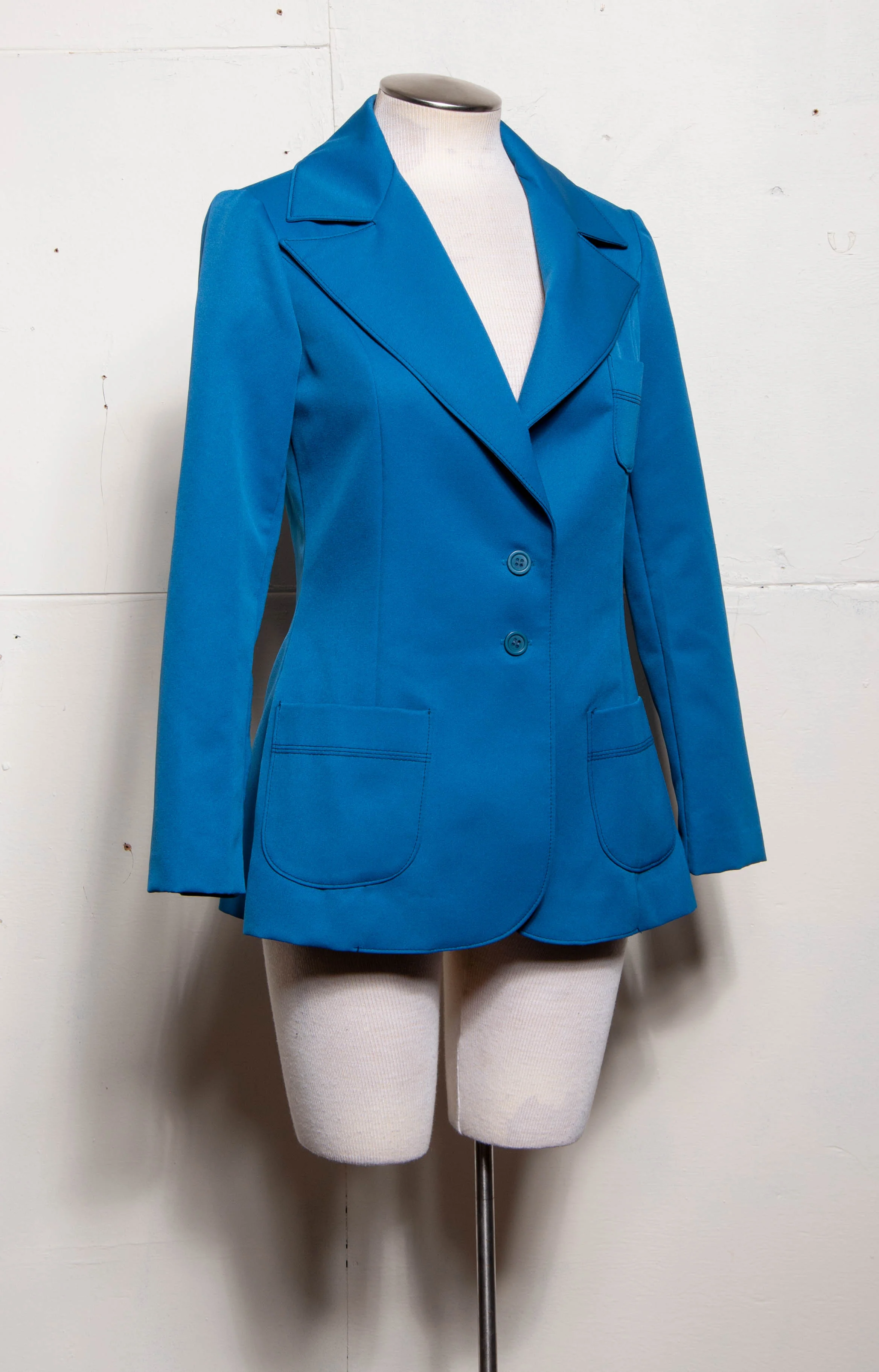 70s 3 Pocket Bright Blue Vintage Blazer by Bobbie Brooks - Image 3
