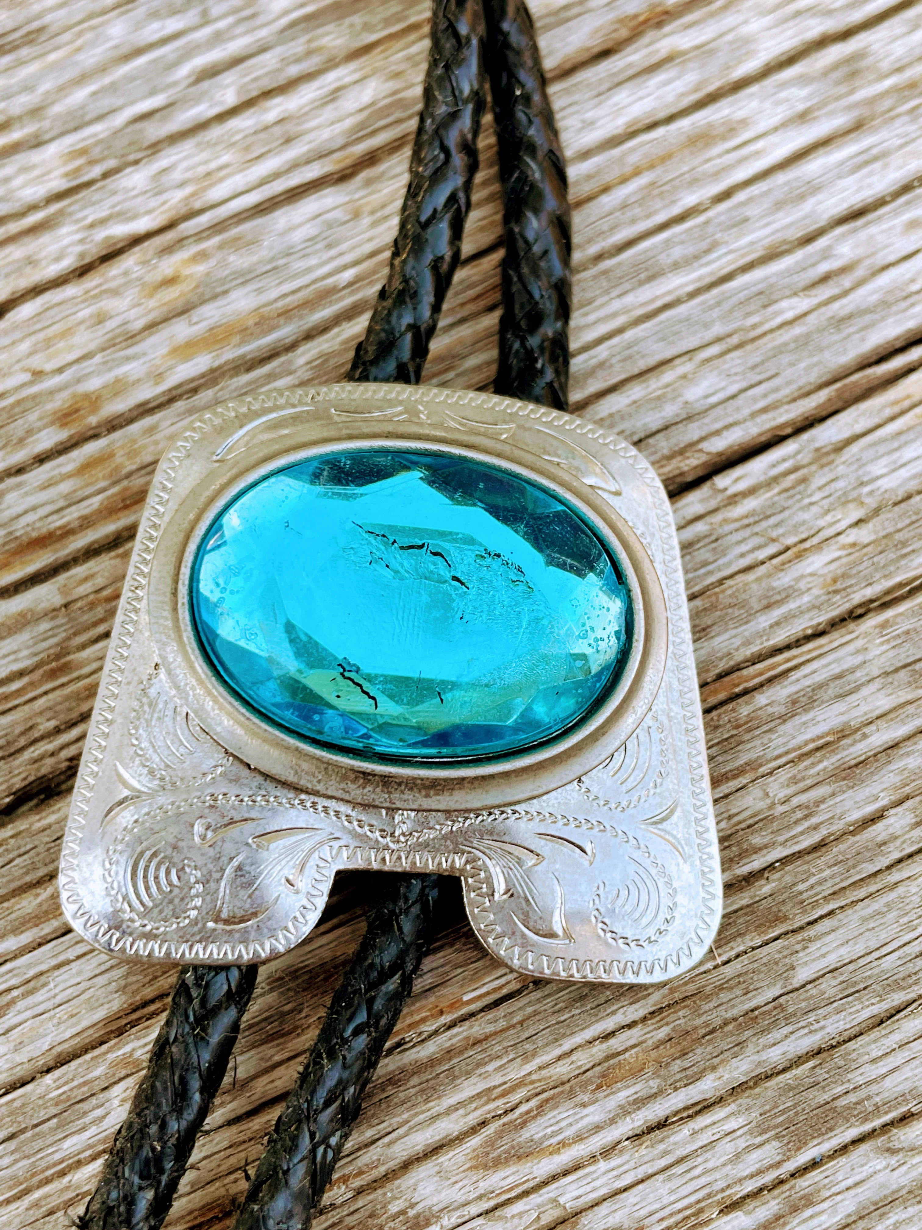 70s 5 Western Bolo Ties Agate Glass Horse, Cow - Image 10