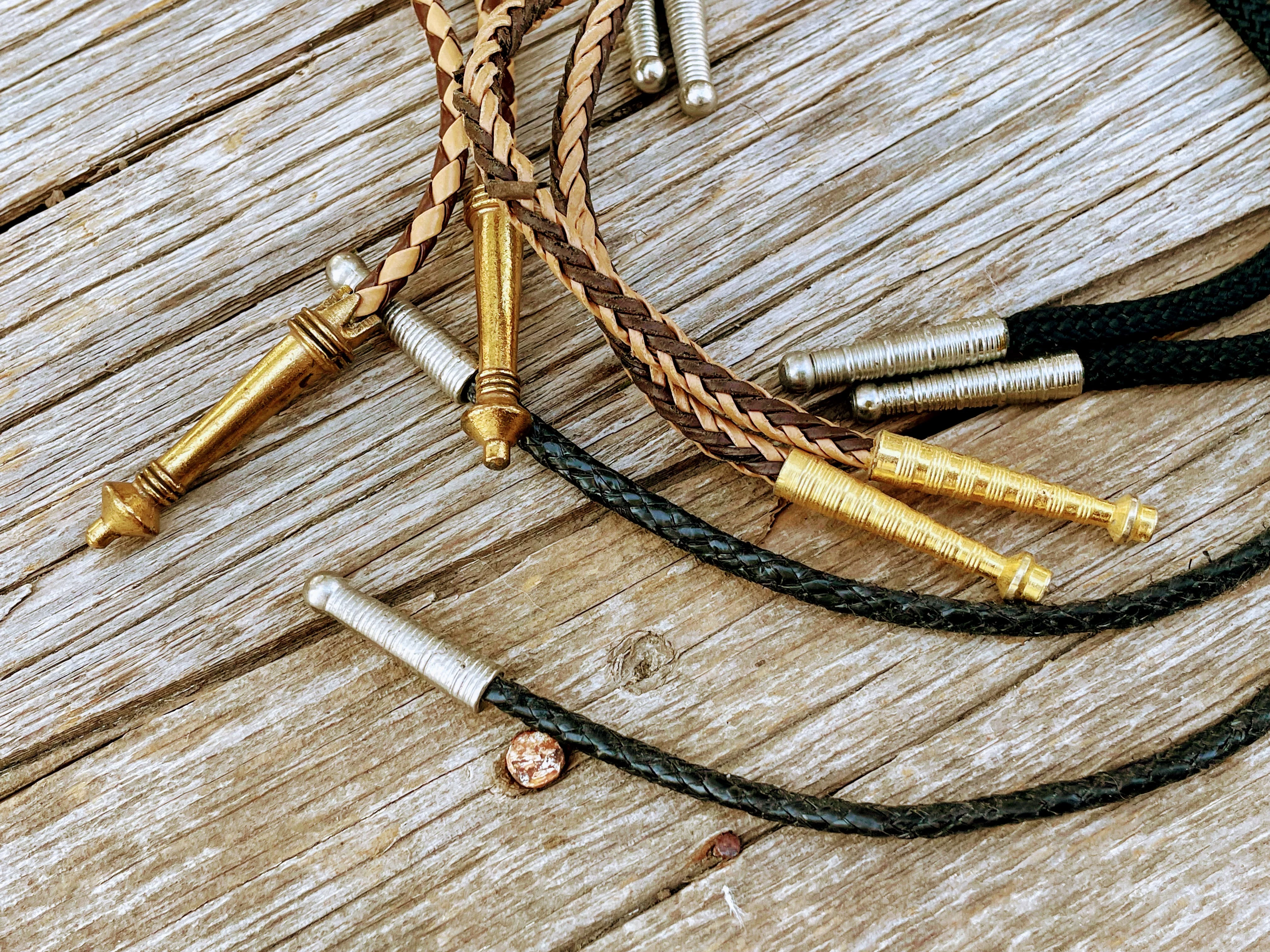70s 5 Western Bolo Ties Agate Glass Horse, Cow - Image 8