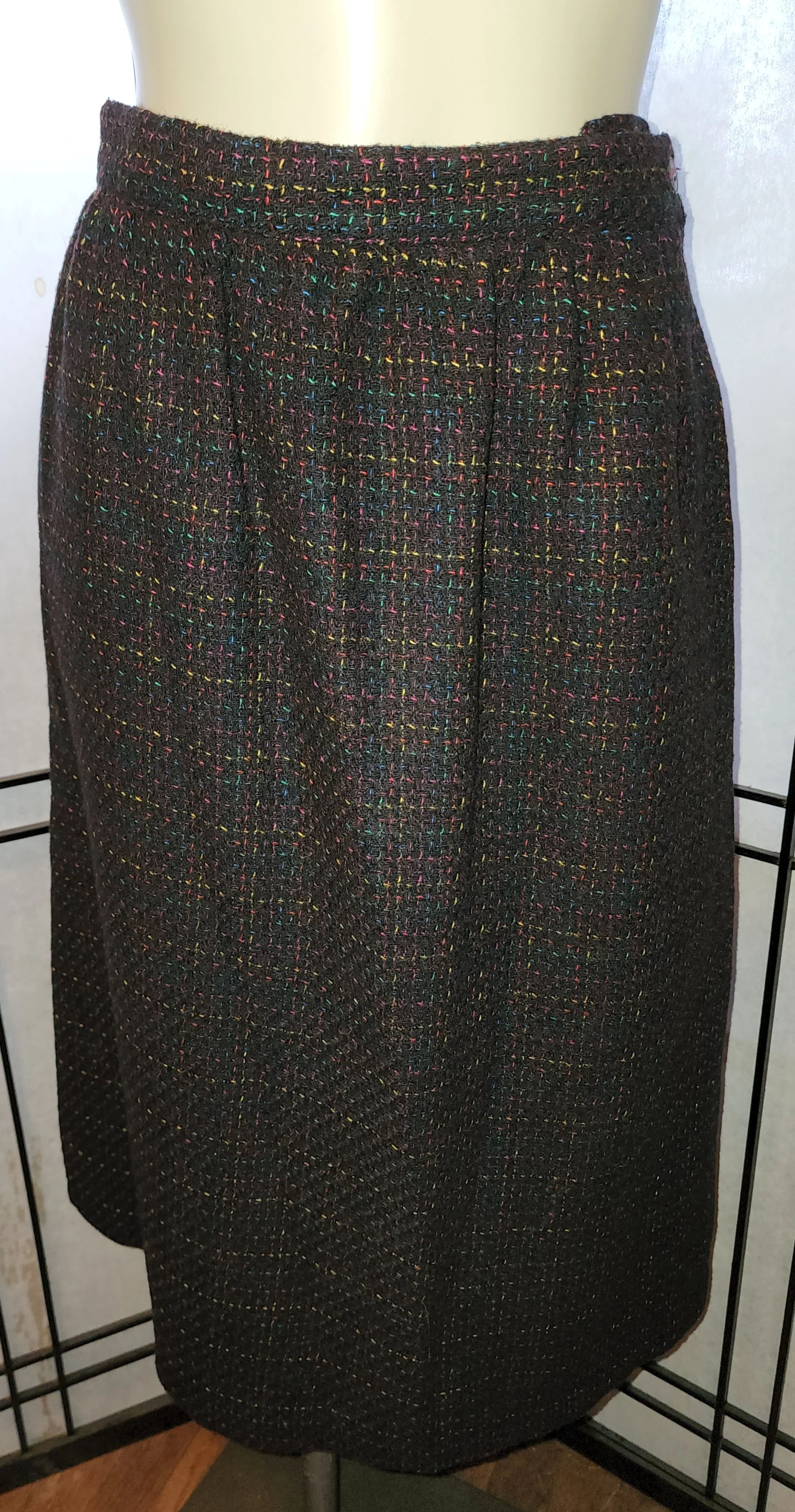 70s 50s Style Classic Nubby Wool Plaid Pencil Skirt by Marina Pappas - Image 7