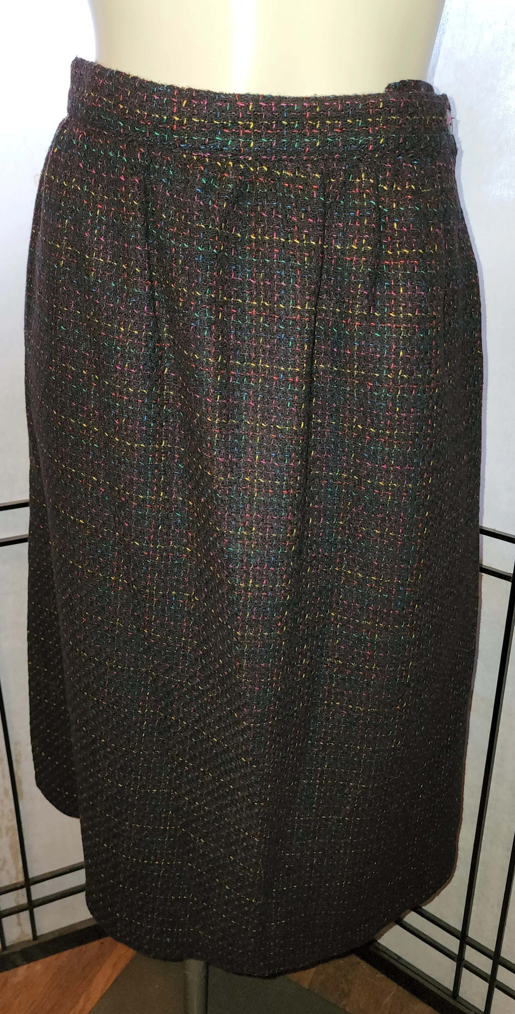 70s 50s Style Classic Nubby Wool Plaid Pencil Skirt by Marina Pappas - Image 8