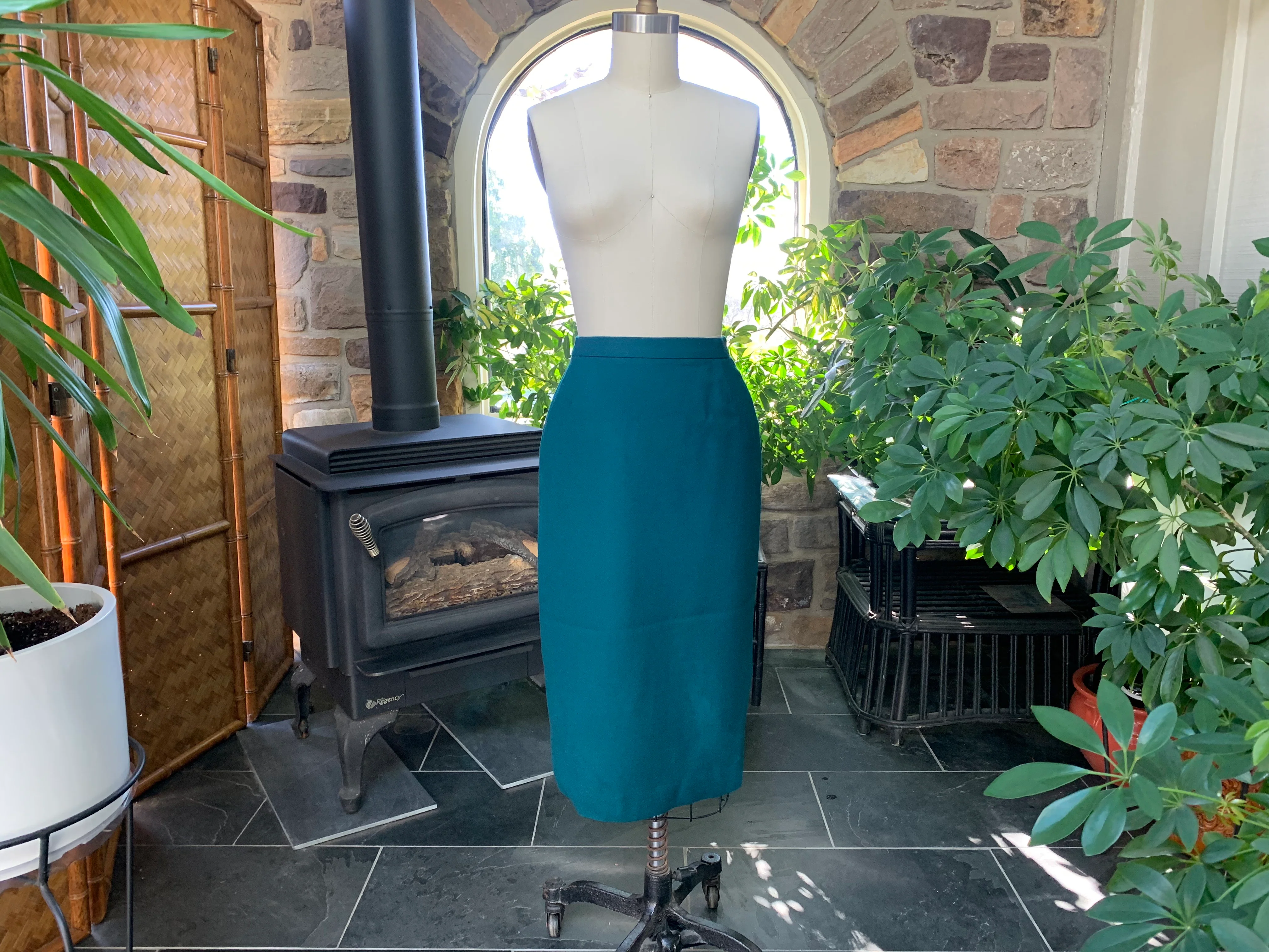70s 70s Does 40s Teal Wool Jacket And Skirt Suit By Nipon Coature - Image 4