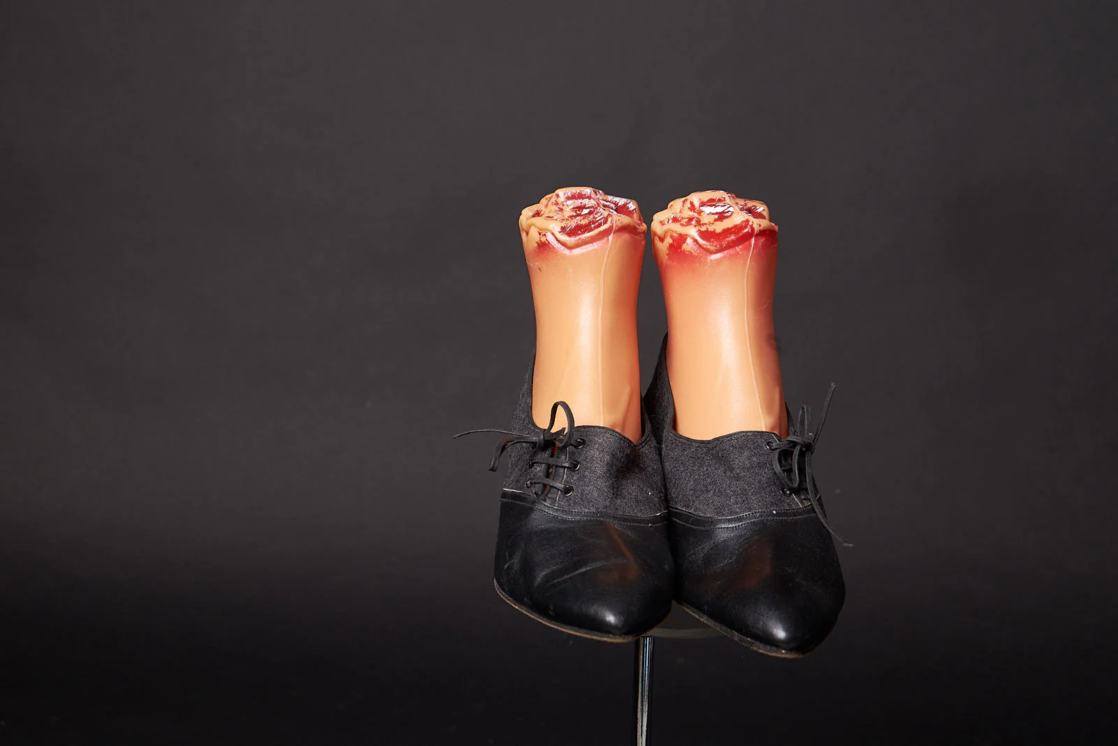 70s Mod Felt And Leather Flats Shoes - Image 3