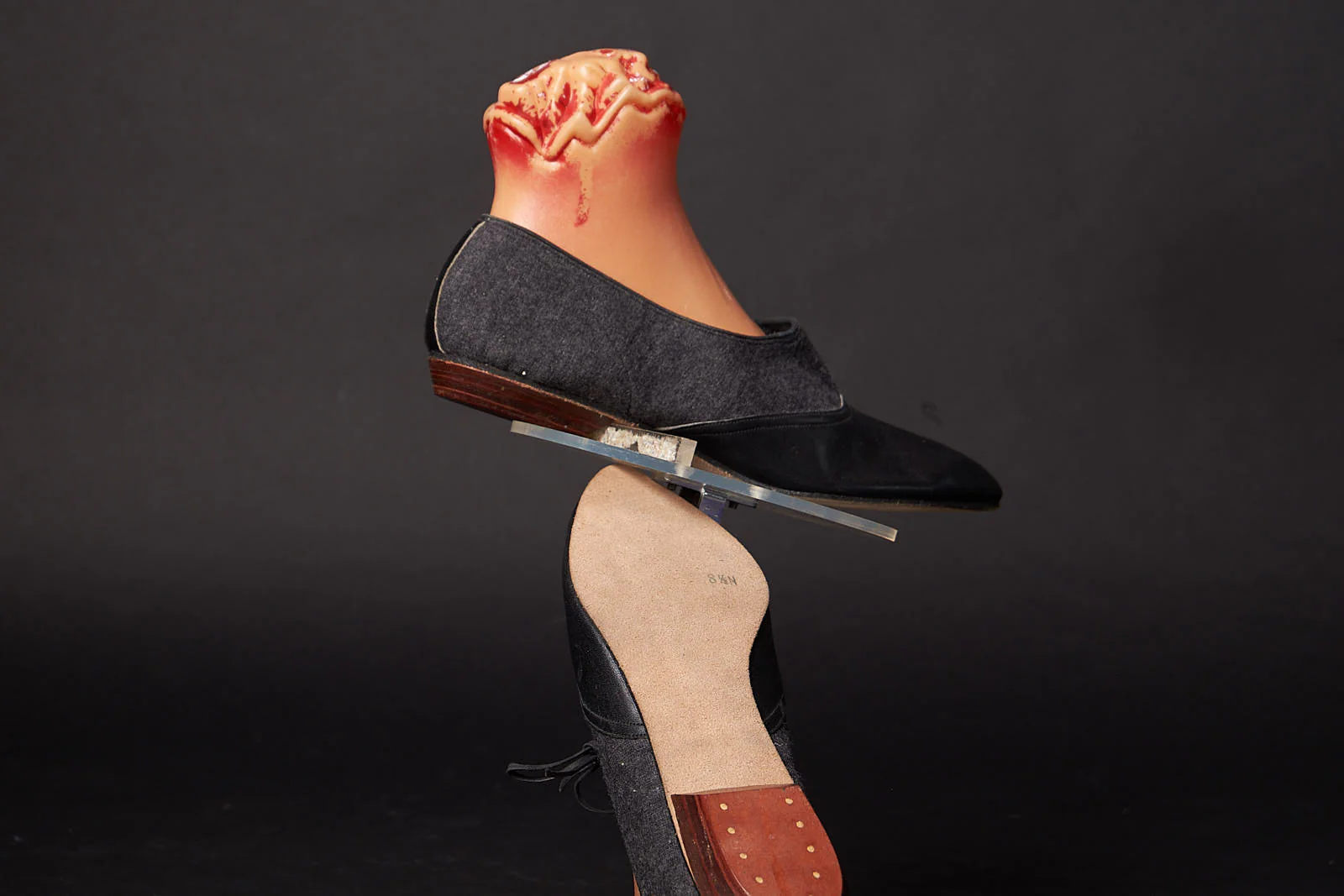 70s Mod Felt And Leather Flats Shoes - Image 8