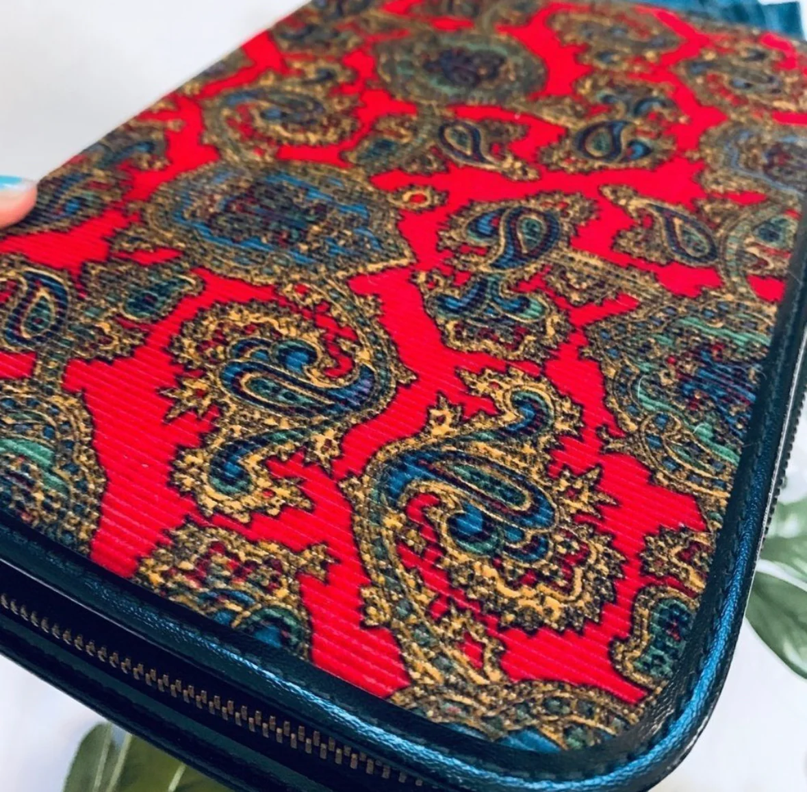 70s 70s Paisley Zipper Travel Toiletries Makeup Case - Image 9