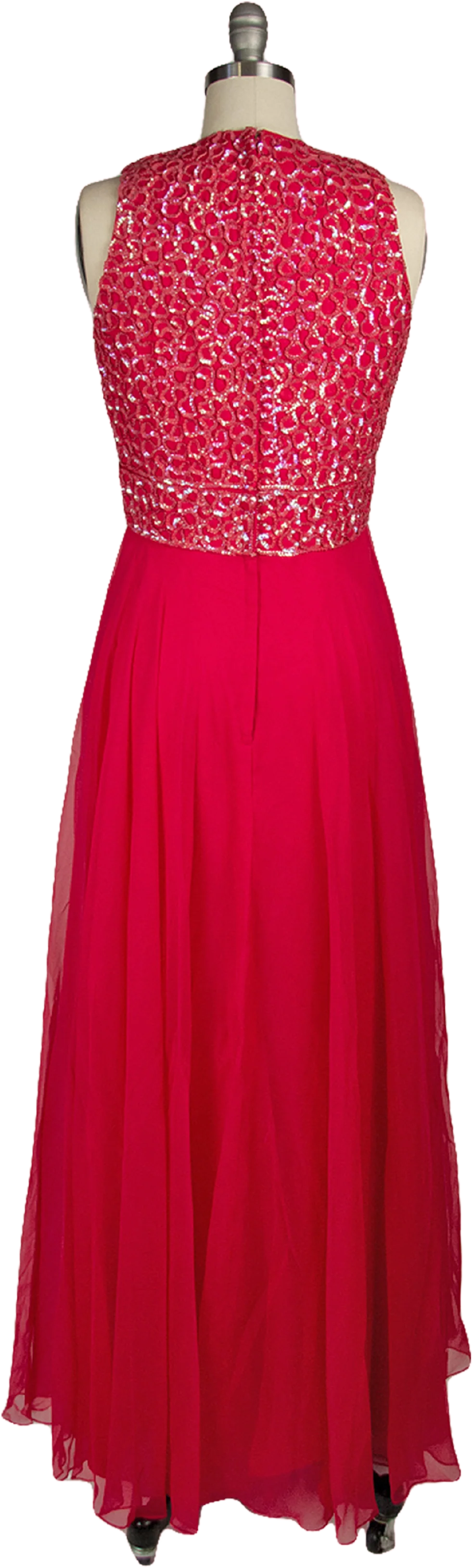 70s Pink Gown With Beaded Bodice by Mike Benet - Image 2