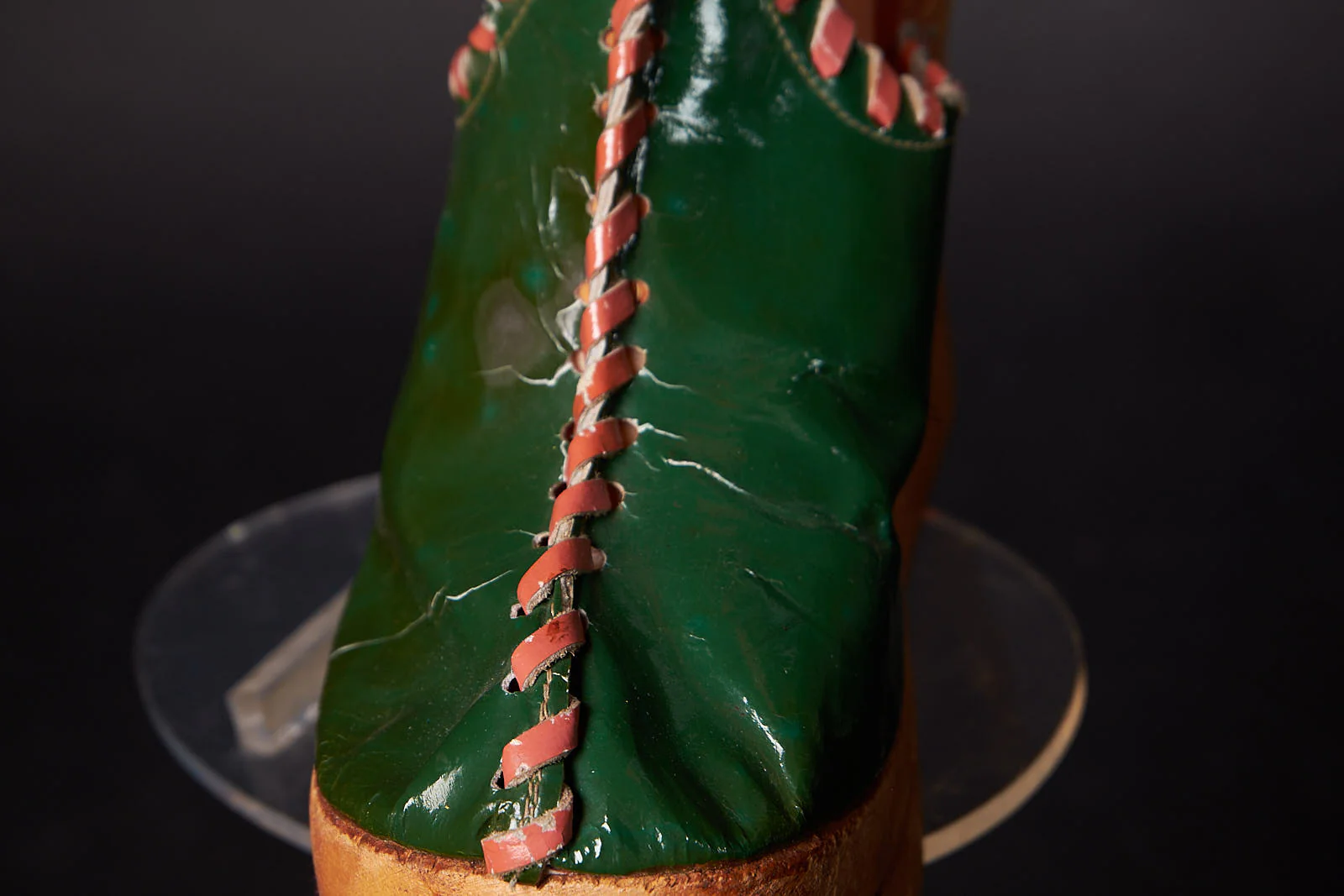 70s 70s Platform Green Stitched Heels Mules Shoes By Martinelli - Image 5