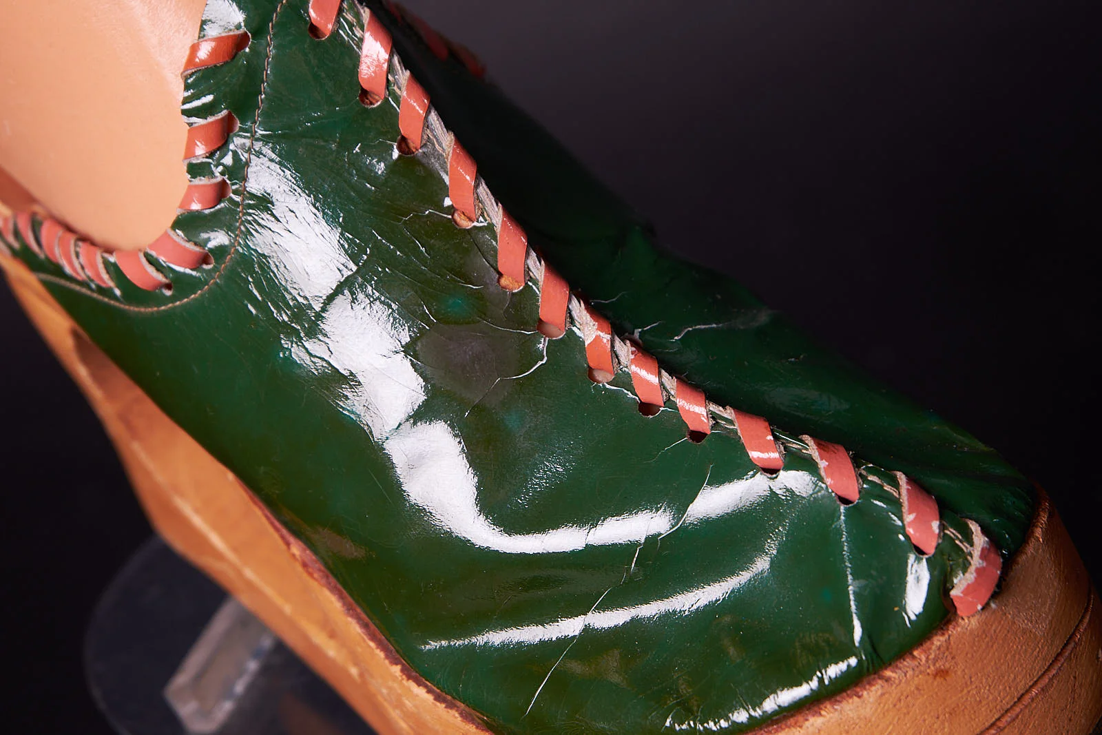 70s 70s Platform Green Stitched Heels Mules Shoes By Martinelli - Image 6