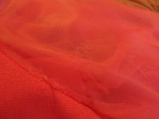 70s / Plus Size / Vintage Red Dress Sheer Sleeves - Image 8
