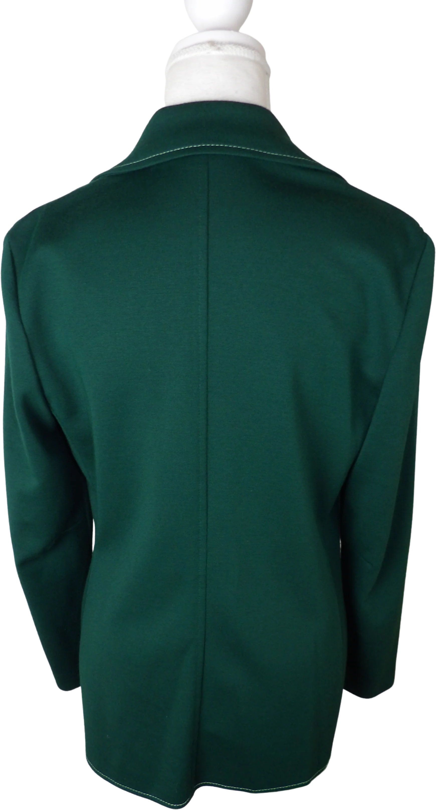 70s 70s Vintage Polyester Emerald Green Blazer / Sz 10 By Personal Division of Leslie Fay - Image 2