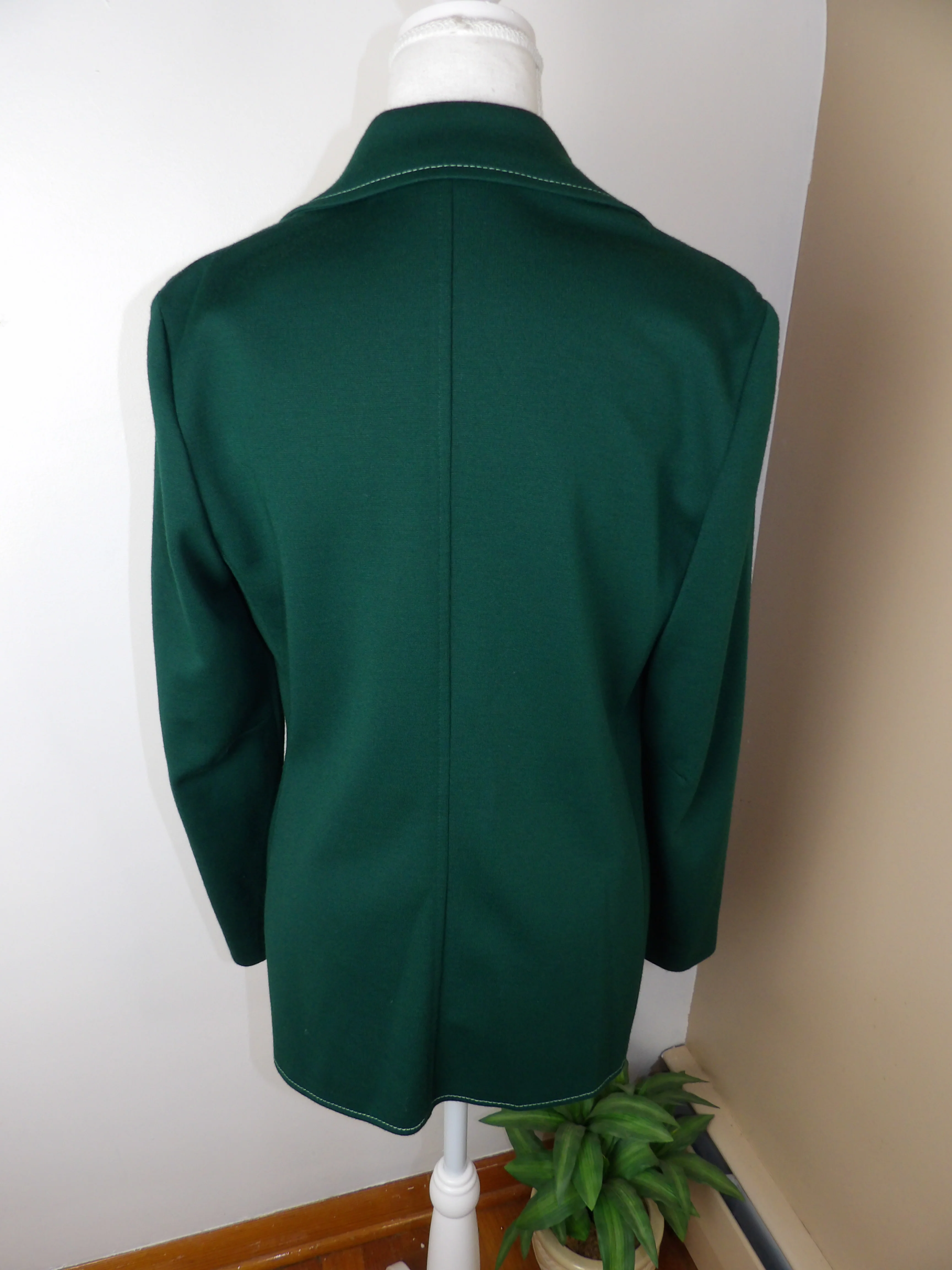 70s 70s Vintage Polyester Emerald Green Blazer / Sz 10 By Personal Division of Leslie Fay - Image 8
