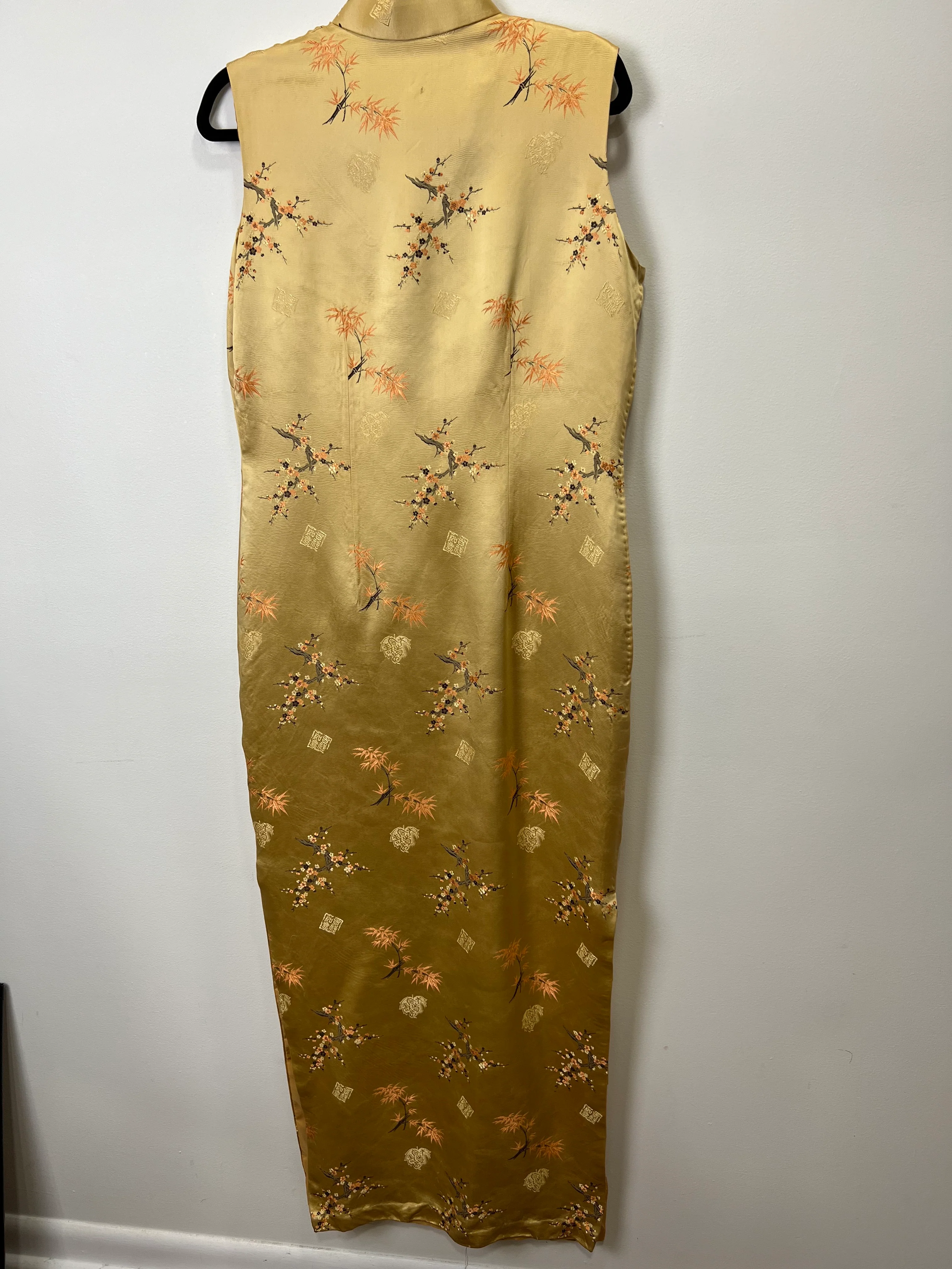 70s 70s Women’s Gold Silk Cheongsam Dress Set - Image 14