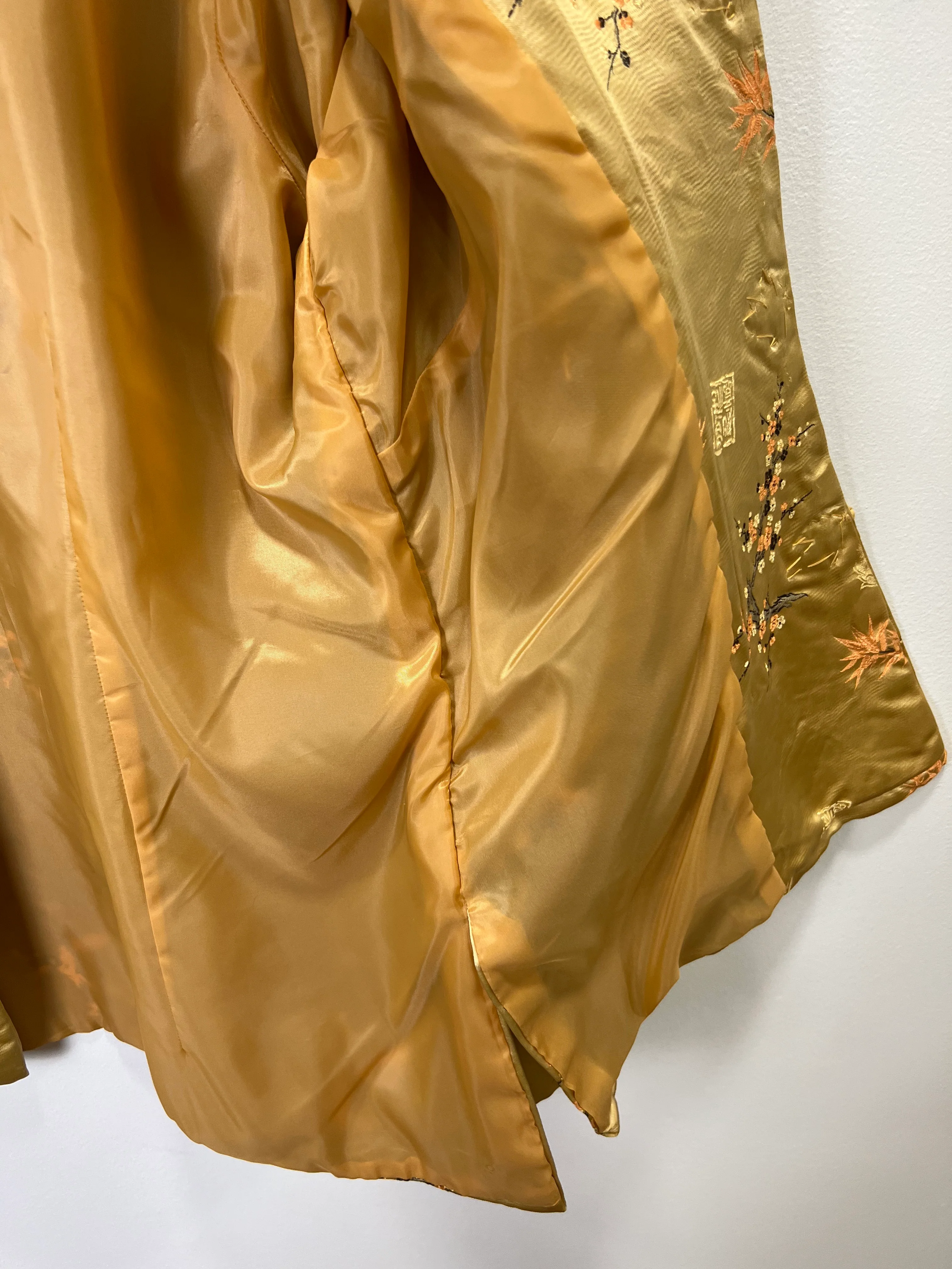 70s 70s Women’s Gold Silk Cheongsam Dress Set - Image 17