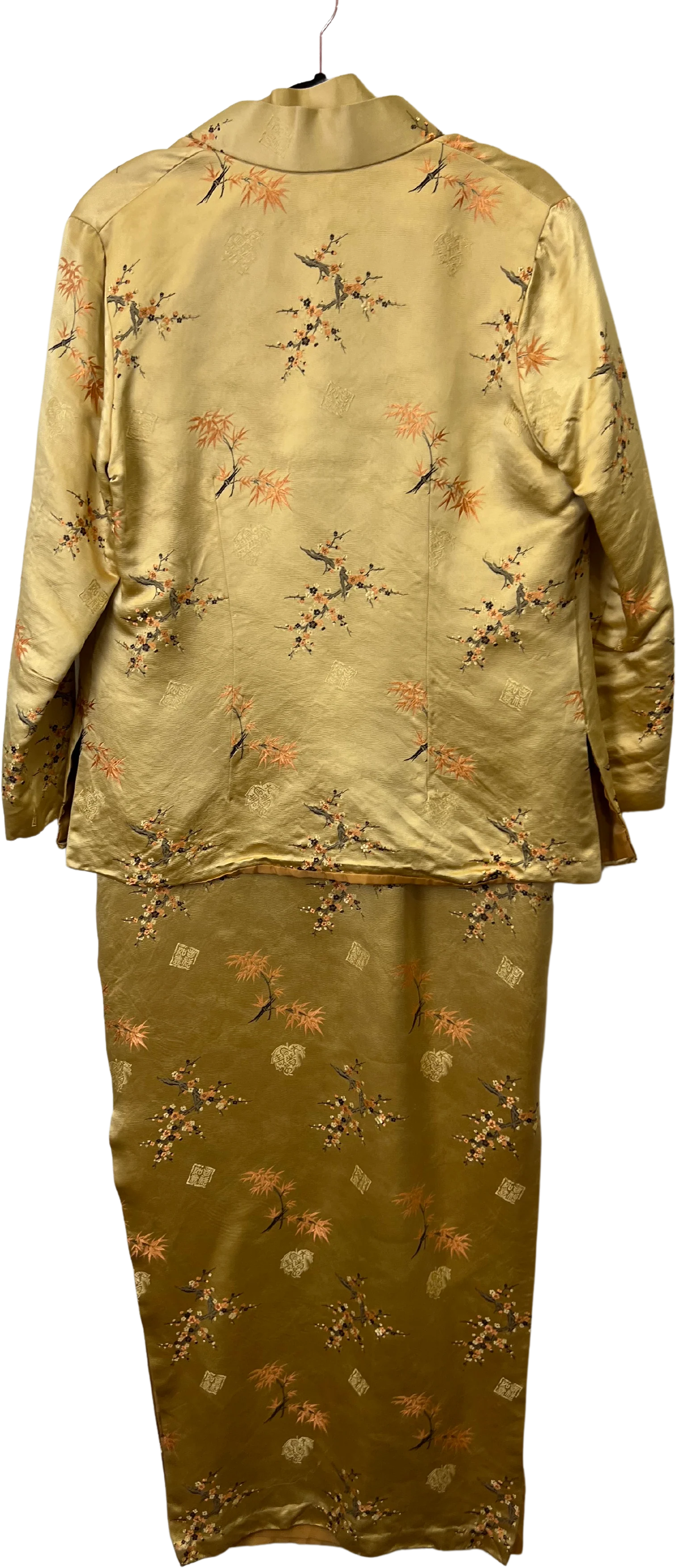 70s 70s Women’s Gold Silk Cheongsam Dress Set - Image 2