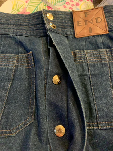 70s/80s 100% Cotton Denim Skirt For Bergdorf Goodman By Fendi - Image 7