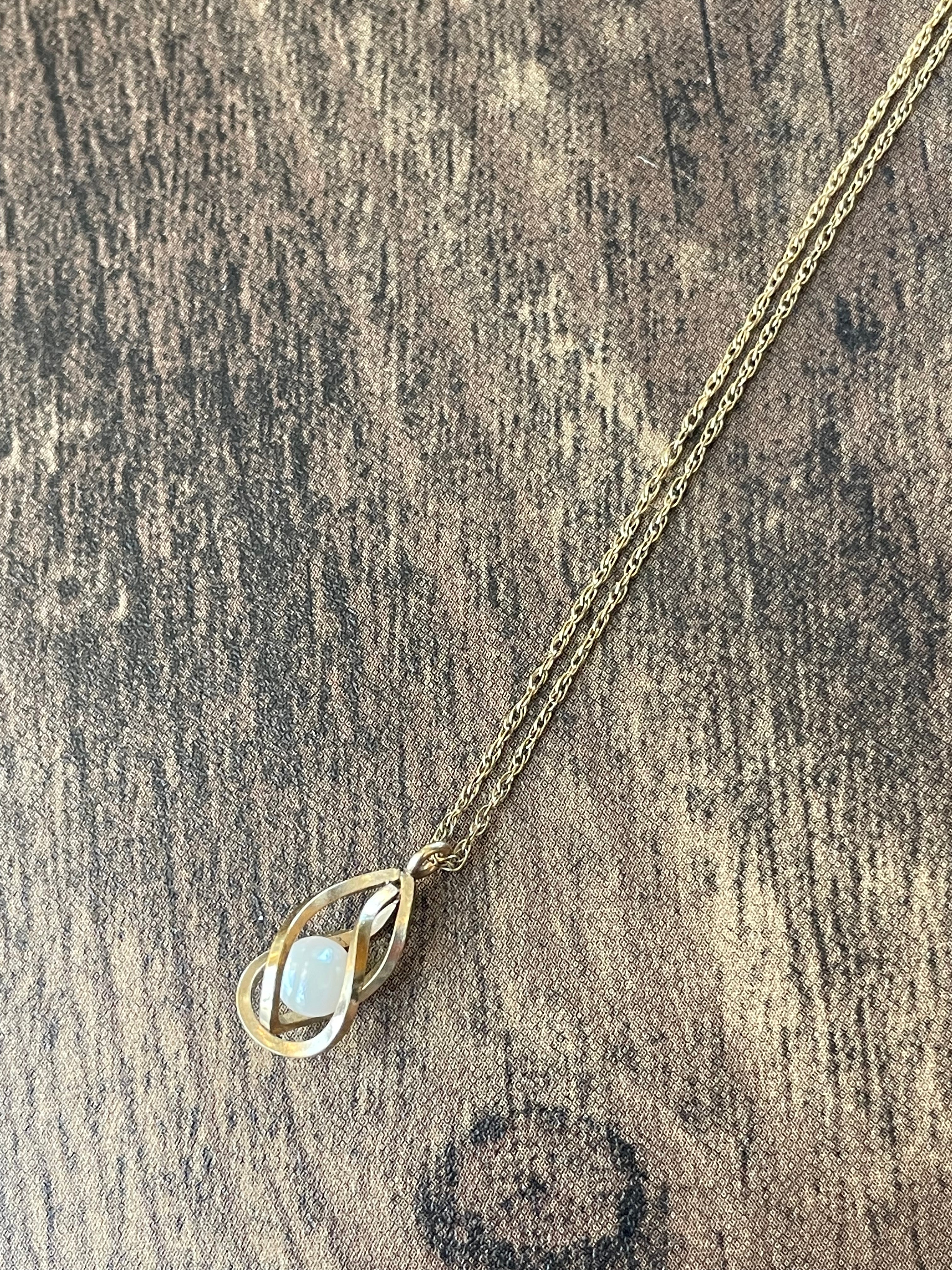 70s/80s 14k Gold Filled Chain With Pearl Pendant - Image 7
