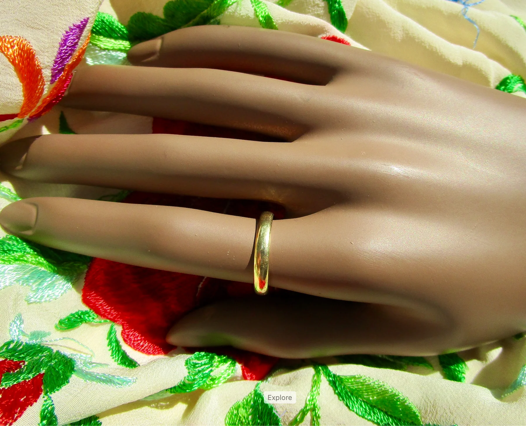 70s/80s 14k Yellow Gold Wedding Band Classic Dome Style - Image 3
