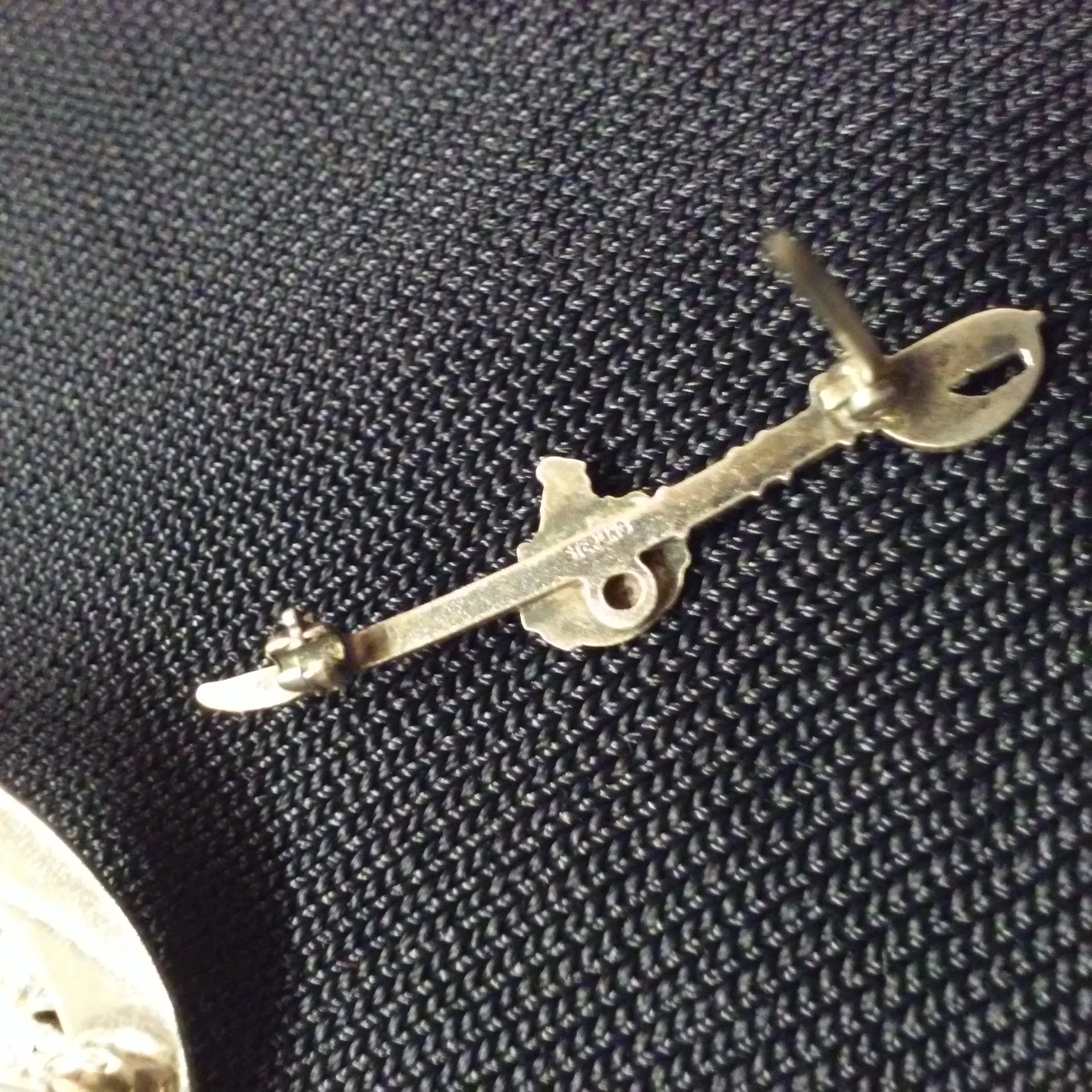 70s/80s 2-pc Set Sterling Silver Thistle Brooch Sword Pin By Ward Bros Wbs and Marked Sterling - Image 10