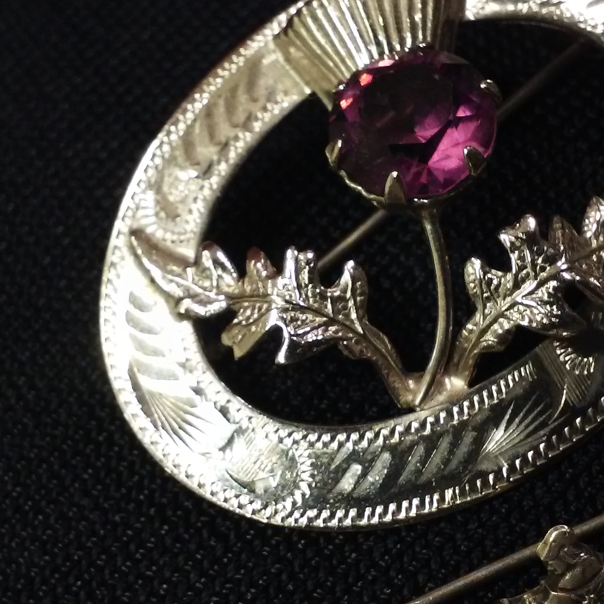 70s/80s 2-pc Set Sterling Silver Thistle Brooch Sword Pin By Ward Bros Wbs and Marked Sterling - Image 7