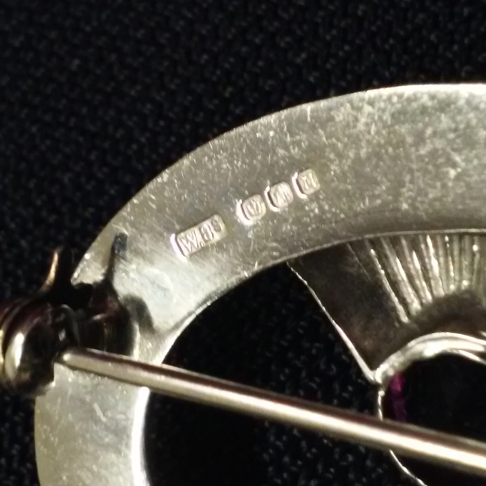 70s/80s 2-pc Set Sterling Silver Thistle Brooch Sword Pin By Ward Bros Wbs and Marked Sterling - Image 9