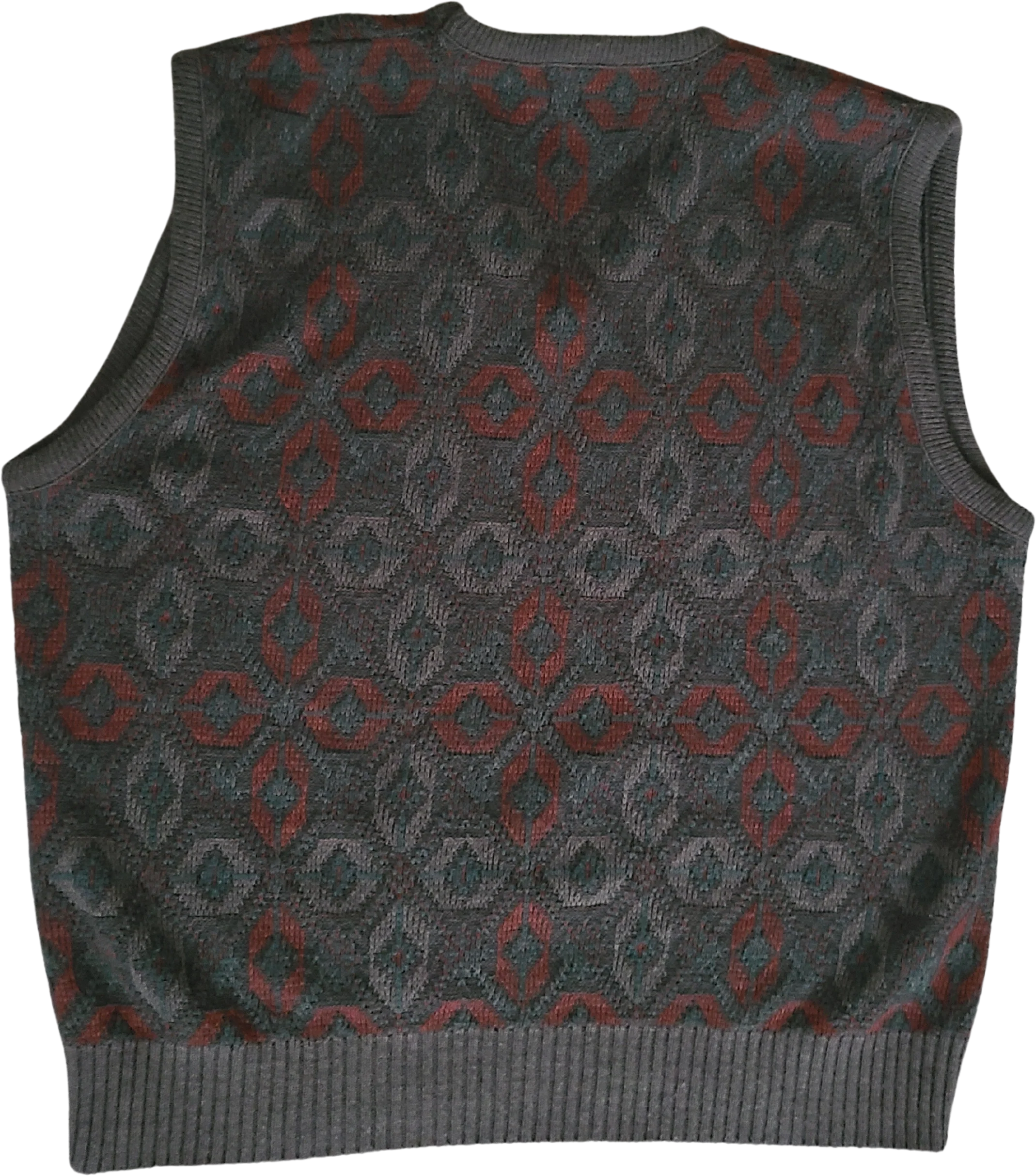 70s/80s 2xlt Sweater Vest V-neck Olive Brown Orange Xxl By London Fog - Image 2