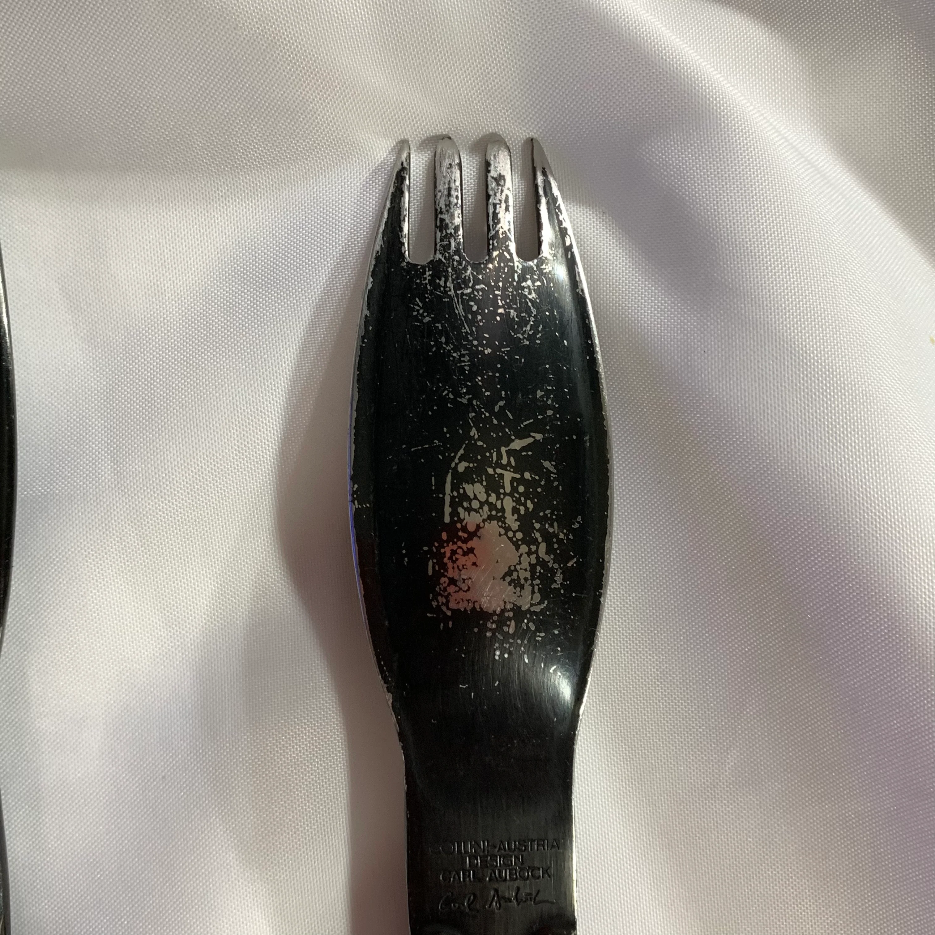70s/80s 5 Place Settings Black Anodized Stainless Flatware By Carl Aubock for Collini Design Austria - Image 13